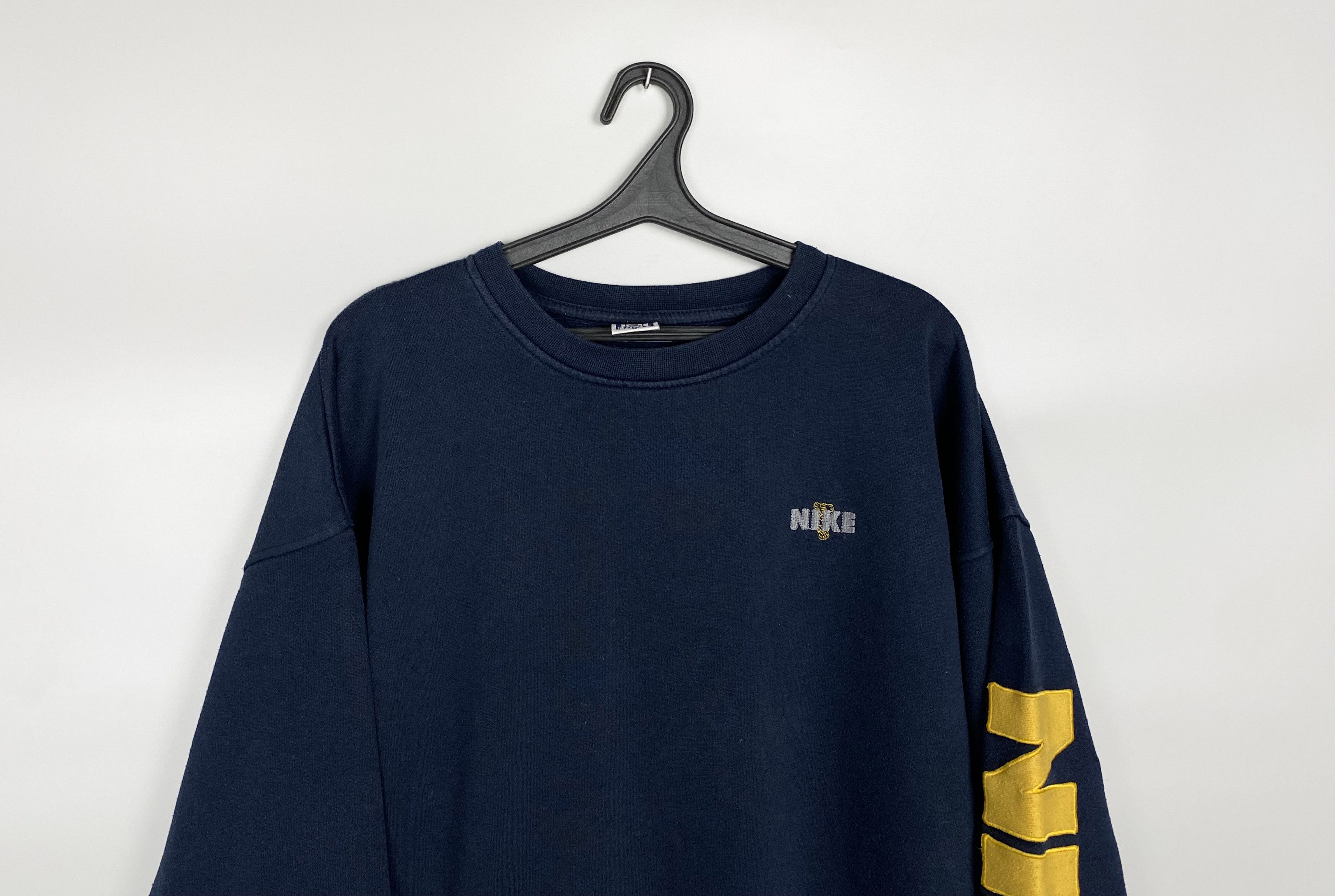 Nike Vintage NIKE Spellout Logo Navy Sweatshirt y2k Made Portugal Size US XXL / EU 58 / 5 - 4 Thumbnail