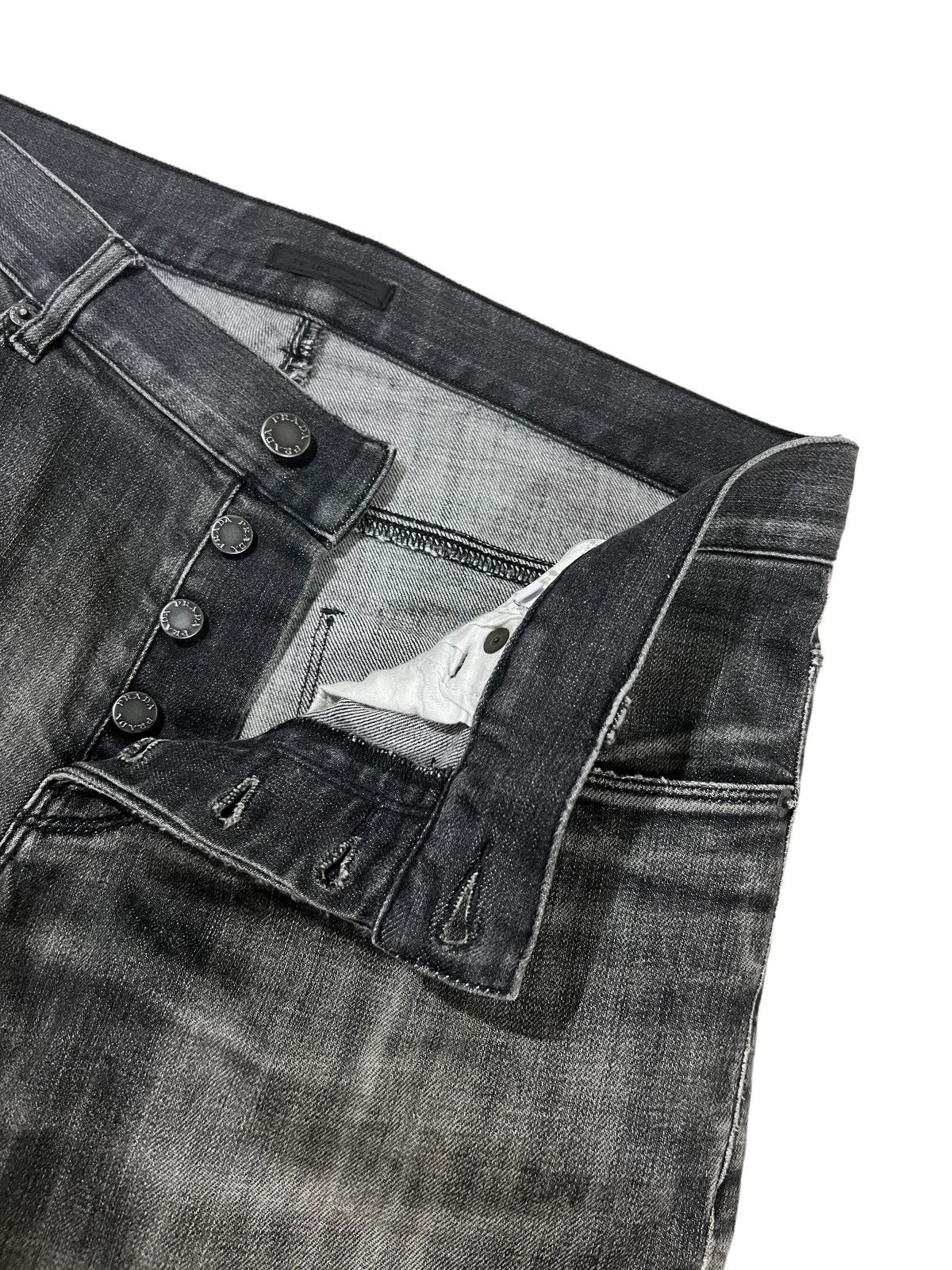 Prada GRAIL🔥Prada Milano Black Wash Button Fly Tapered Slim Denim Size US 32 / EU 48 - 4 Thumbnail