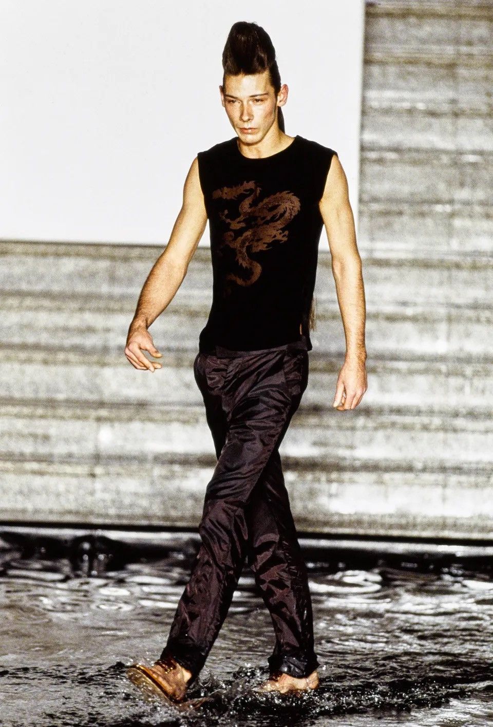 Alexander McQueen S/S 1997 Silk Dragon Devoré Velvet Tank Top Size US M / EU 48-50 / 2 - 8 Thumbnail