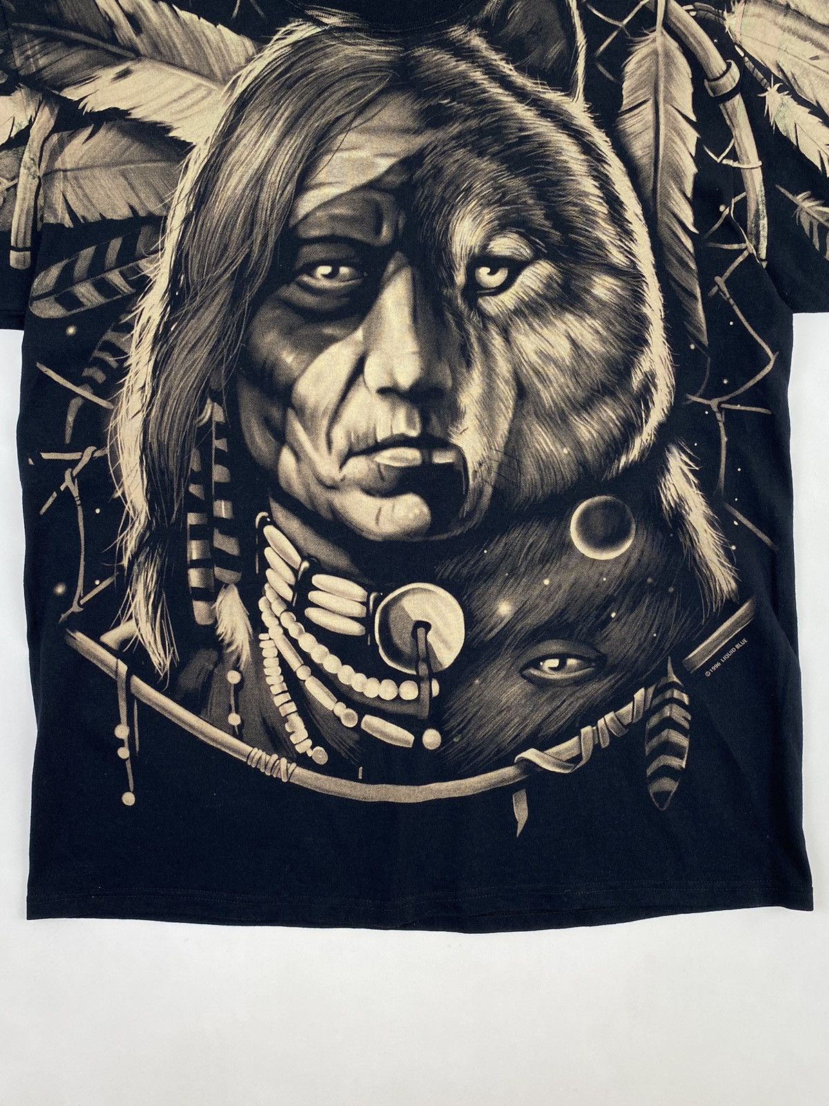 Liquid Blue × Vintage 1996 Vintage Liquid Blue Indian Over Print T-Shirt Size US XL / EU 56 / 4 - 2 Thumbnail