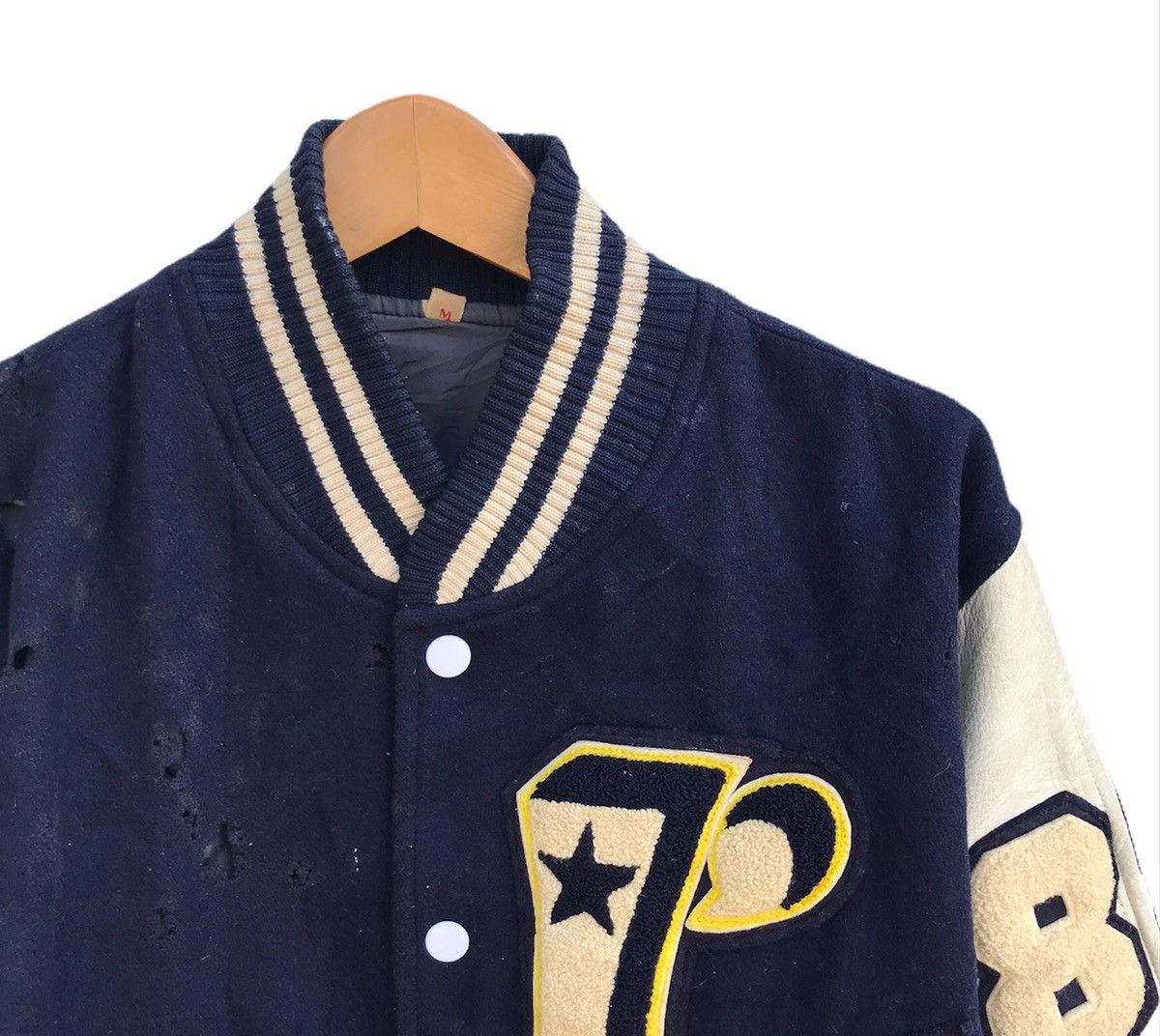 Vintage Baseball distressed Varsity jacket Size US M / EU 48-50 / 2 - 2 Thumbnail