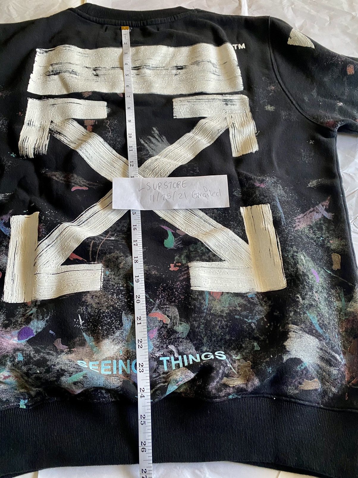 Off-White Off-White Diagonal Galaxy Brushed Crewneck Medium Size US M / EU 48-50 / 2 - 15 Thumbnail