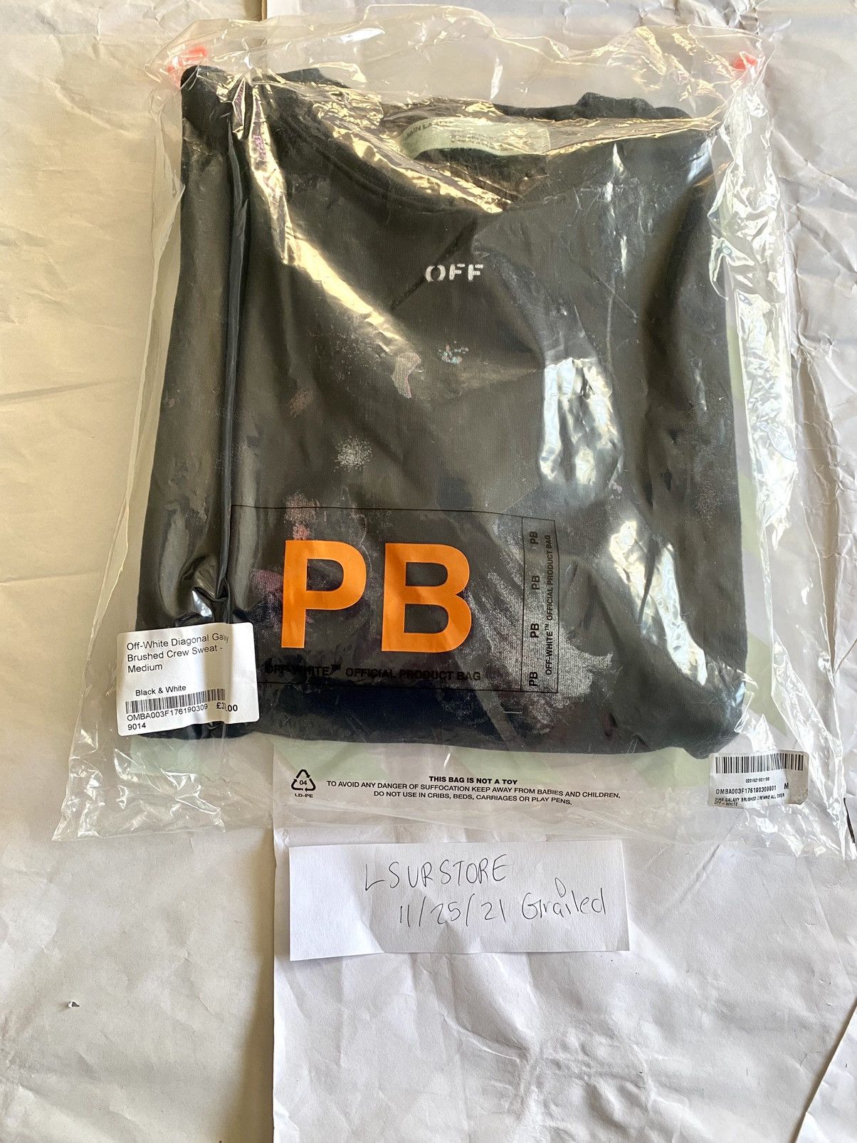 Off-White Off-White Diagonal Galaxy Brushed Crewneck Medium Size US M / EU 48-50 / 2 - 11 Thumbnail