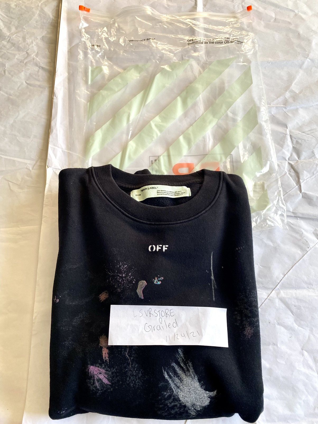 Off-White Off-White Diagonal Galaxy Brushed Crewneck Medium Size US M / EU 48-50 / 2 - 8 Thumbnail