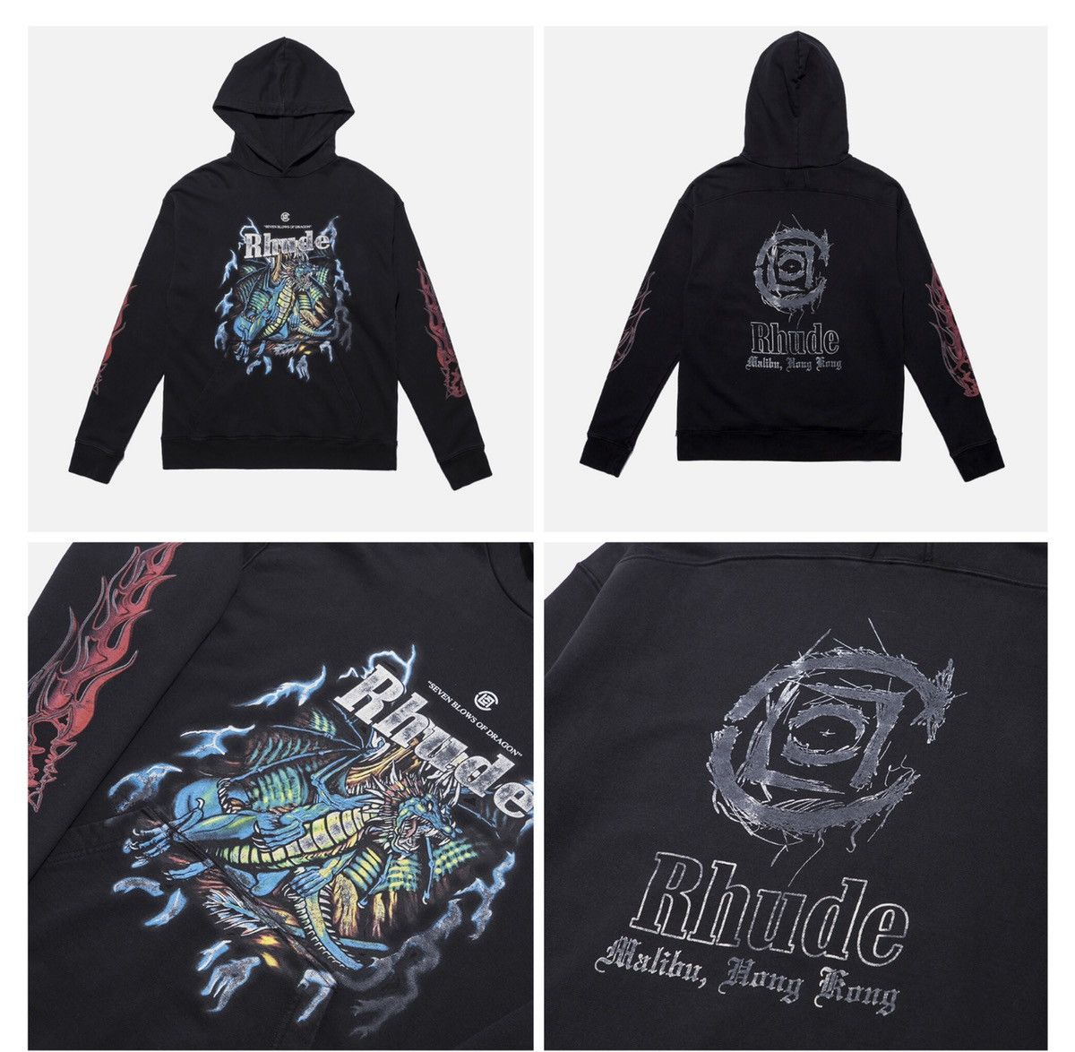 CLOT × Rhude Rhude Clot Green Dragon Hoodie Black L - Rare Size US L / EU 52-54 / 3 - 11 Thumbnail