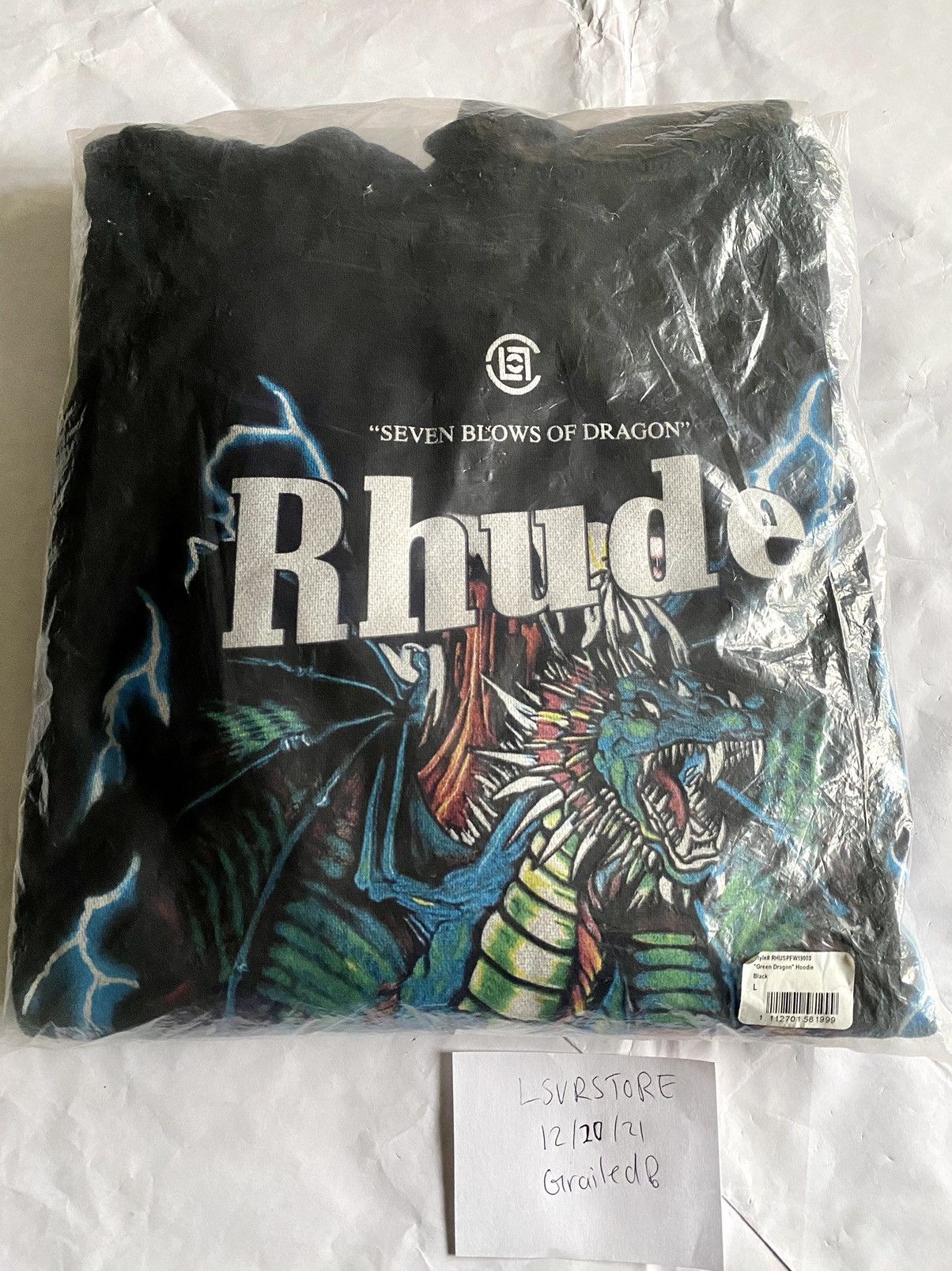 CLOT × Rhude Rhude Clot Green Dragon Hoodie Black L - Rare Size US L / EU 52-54 / 3 - 5 Thumbnail