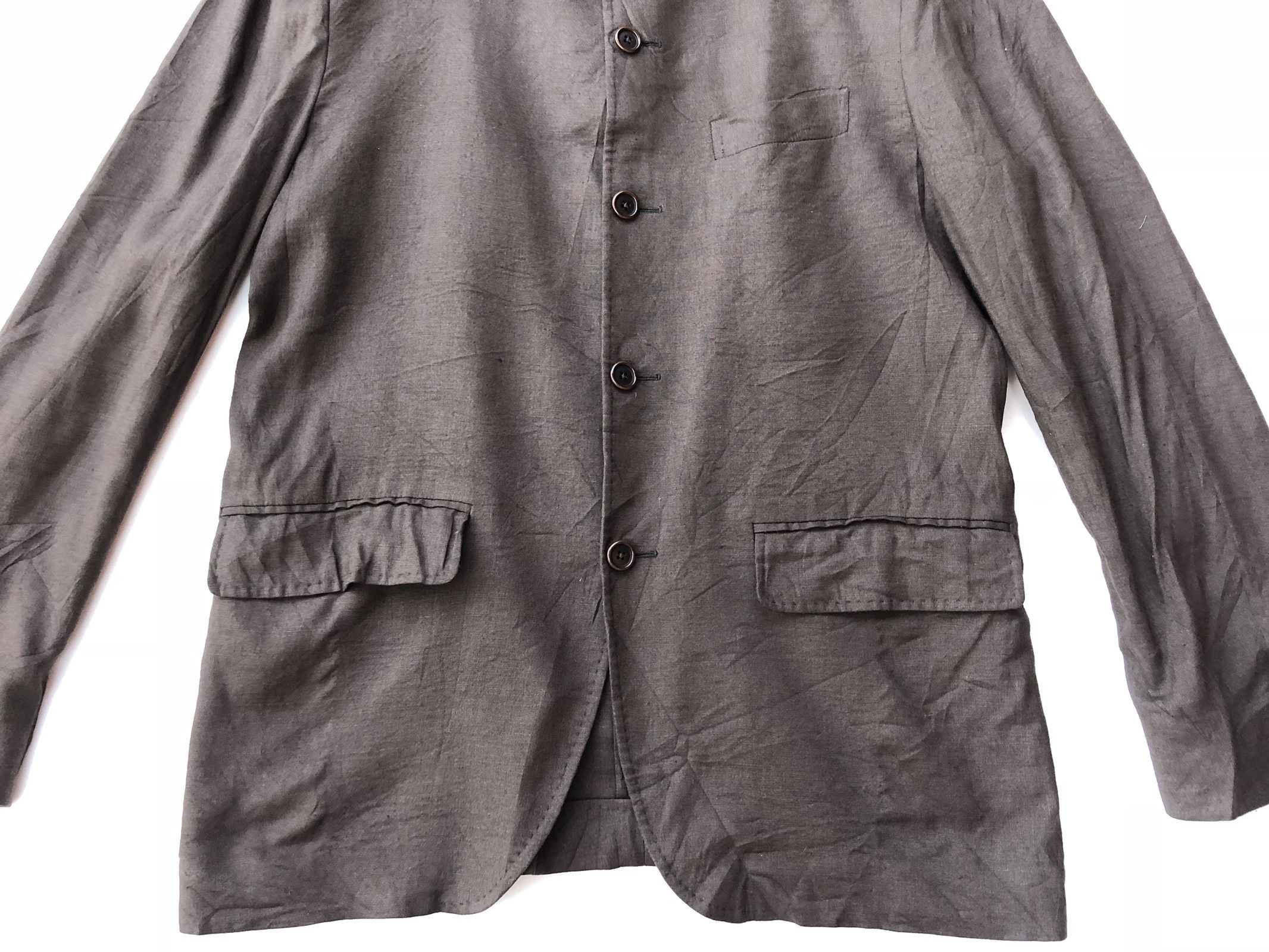 Designer × Mila Schon ITALIAN DESIGNER MILA SCHON LINEN BROWN LINEN COAT Size 48S - 3 Thumbnail