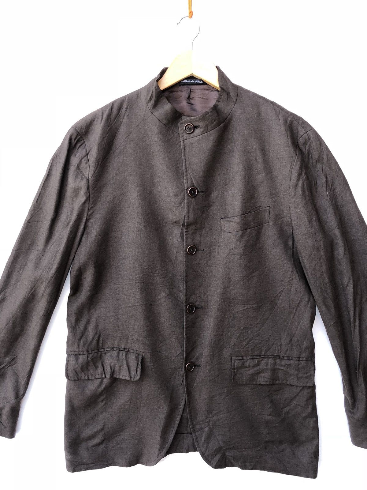 Designer × Mila Schon ITALIAN DESIGNER MILA SCHON LINEN BROWN LINEN COAT Size 48S - 1 Thumbnail