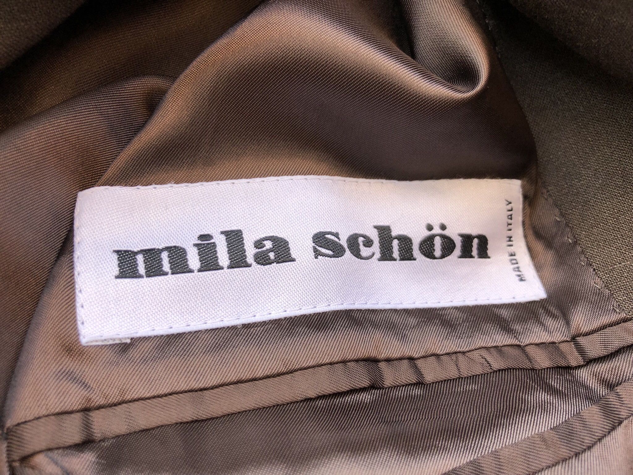 Designer × Mila Schon ITALIAN DESIGNER MILA SCHON LINEN BROWN LINEN COAT Size 48S - 7 Thumbnail