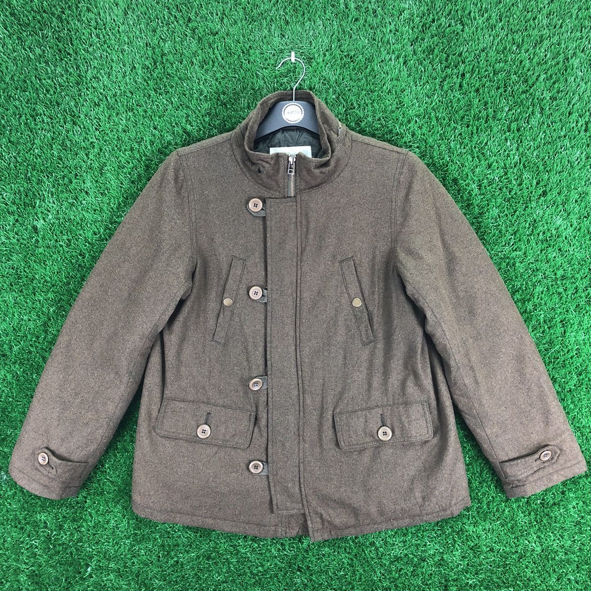 Vintage 80's Wool Zipper Jacket Quilted Lining by Gaminerie