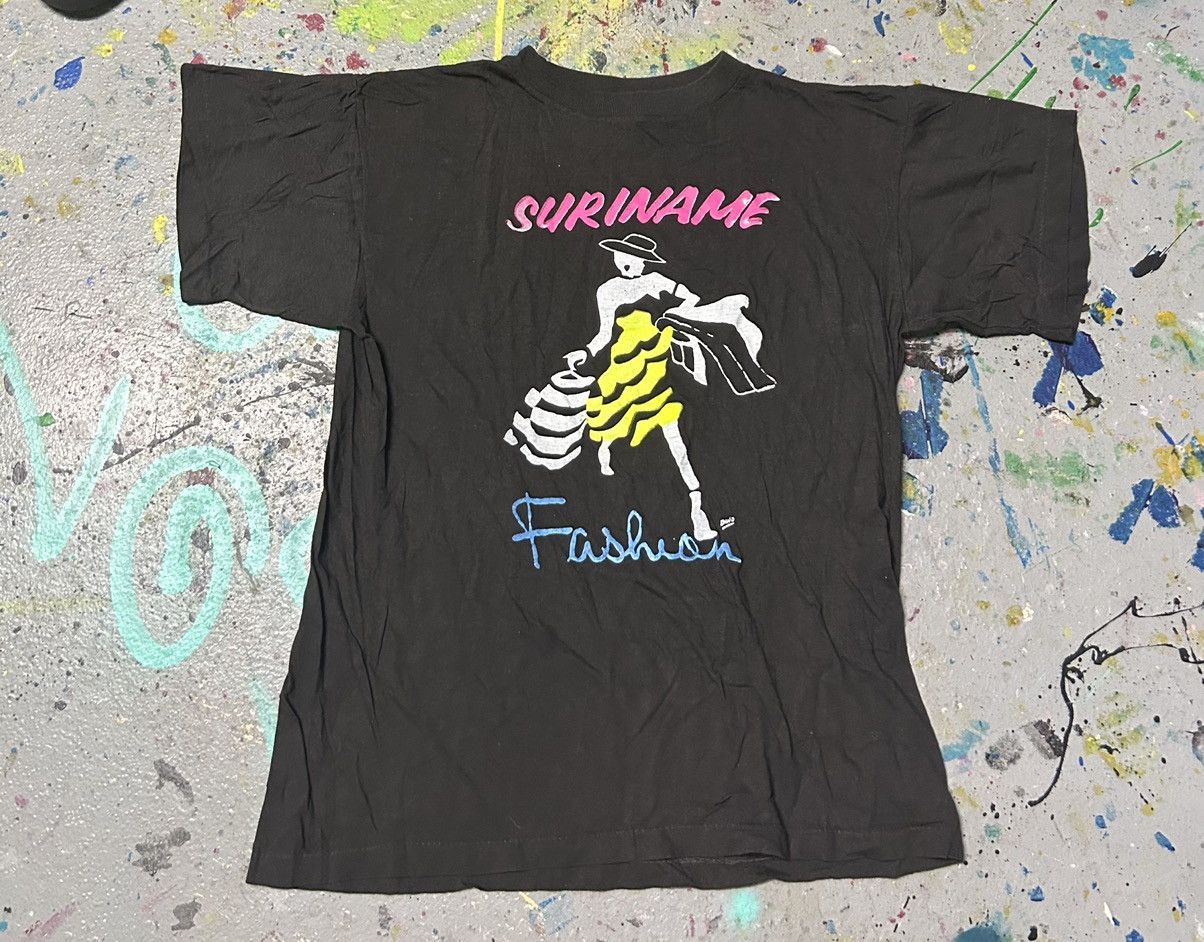 Vintage Vintage Suriname fashion Dino T-shirt 1980s Size US L / EU 52-54 / 3 - 2 Thumbnail