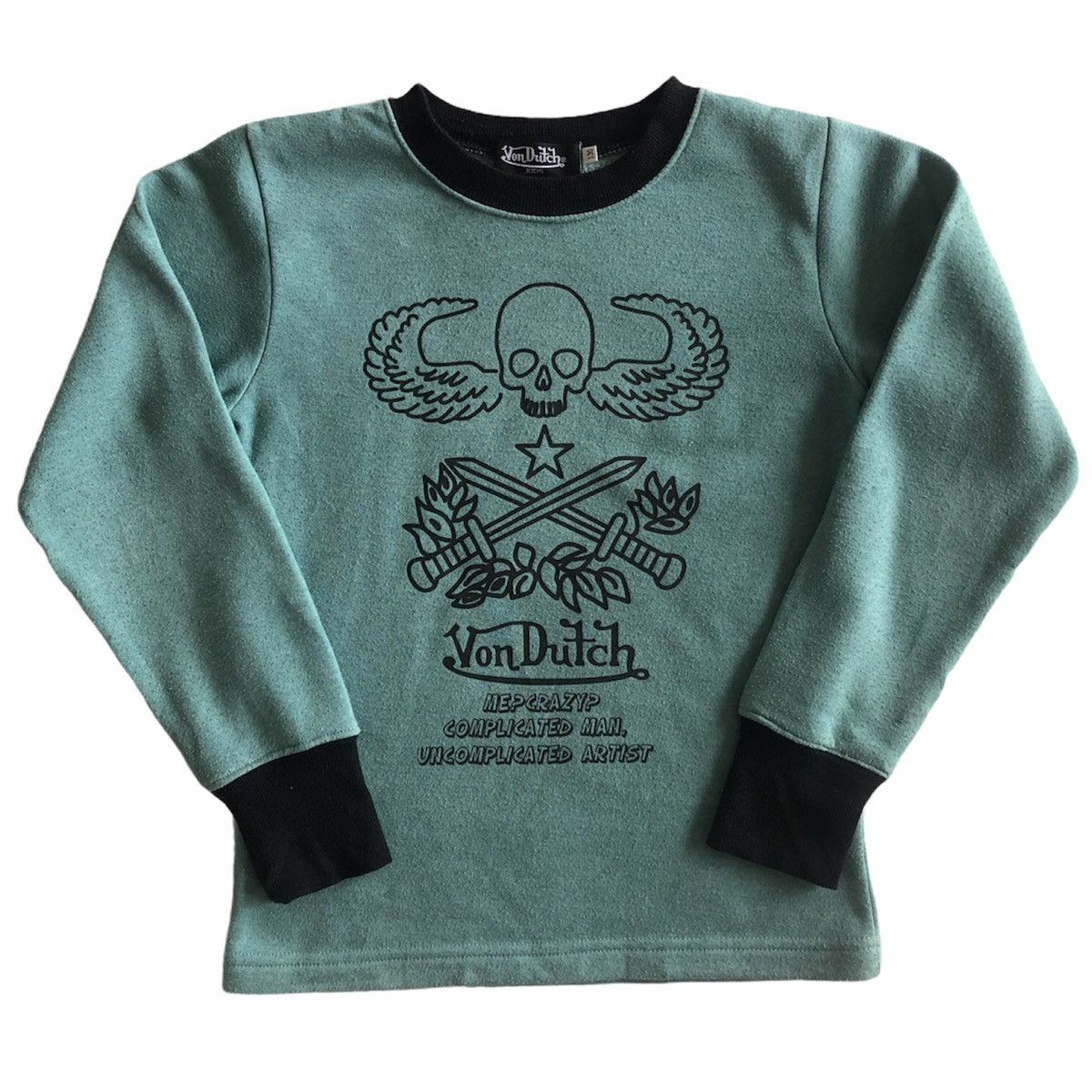 image of Vintage Von Dutch Big Print Sweatshirt For Kid in Green (Size 2XS)
