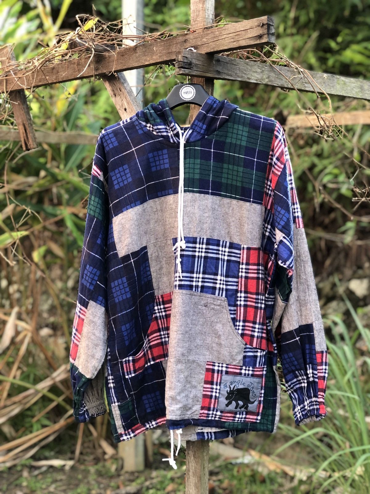 Vintage Handmade Patchwork Jumper Sweater Hoodie Multi Plaid Grailed