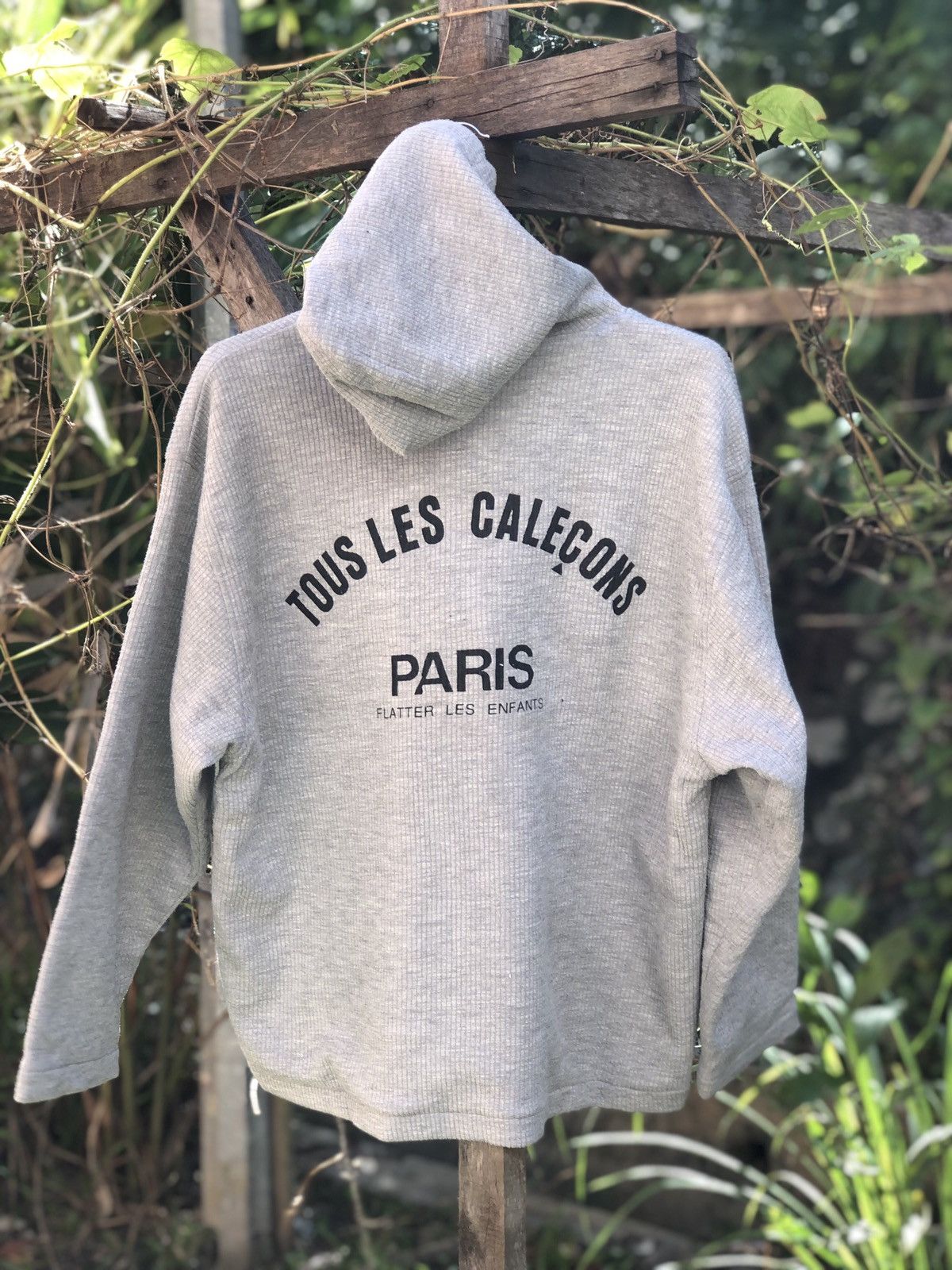 image of Vintage Y2K Tous Les Calecons Paris Big Spell Out Back in Grey, Men's (Size XL)