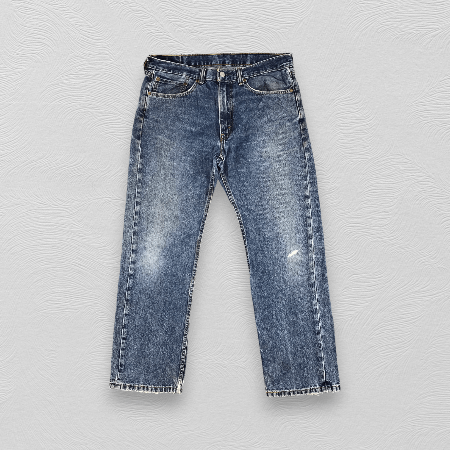 image of Levis 505 Jeans Distress Faded Blue Denim Kj510, Men's (Size 34)