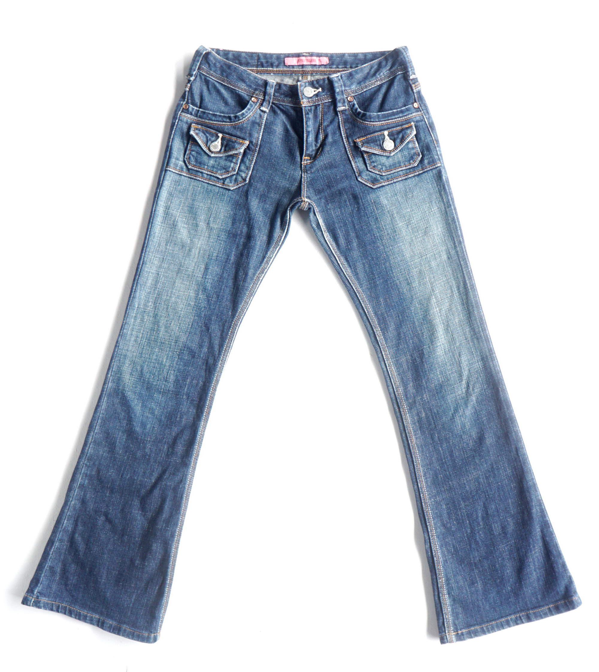 image of Spice Island Low Rise Multipockets Flare Jeans in Blue, Women's (Size 26)