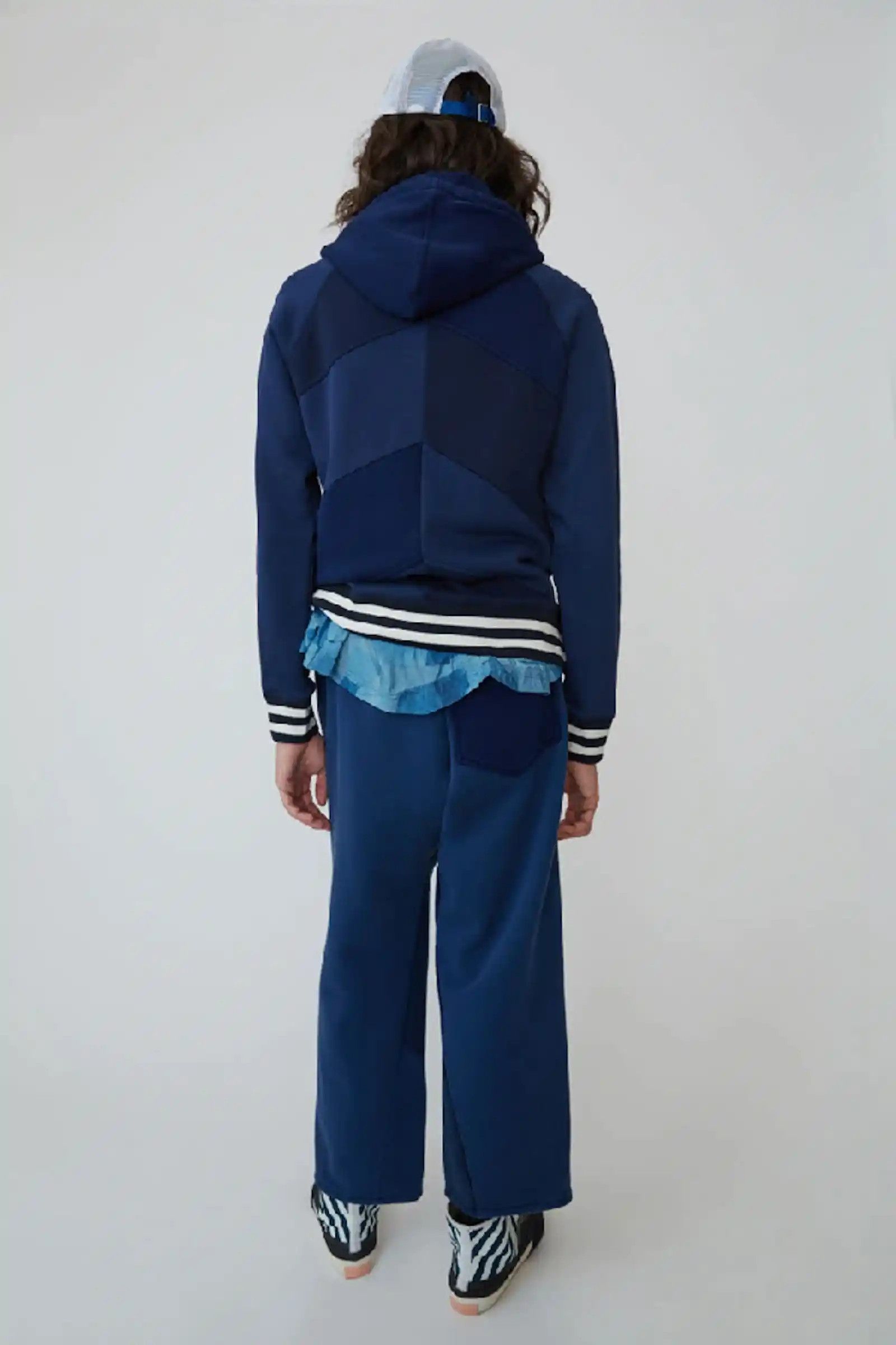 Acne Studios Patchwork Blue Hoodie Bla Konst