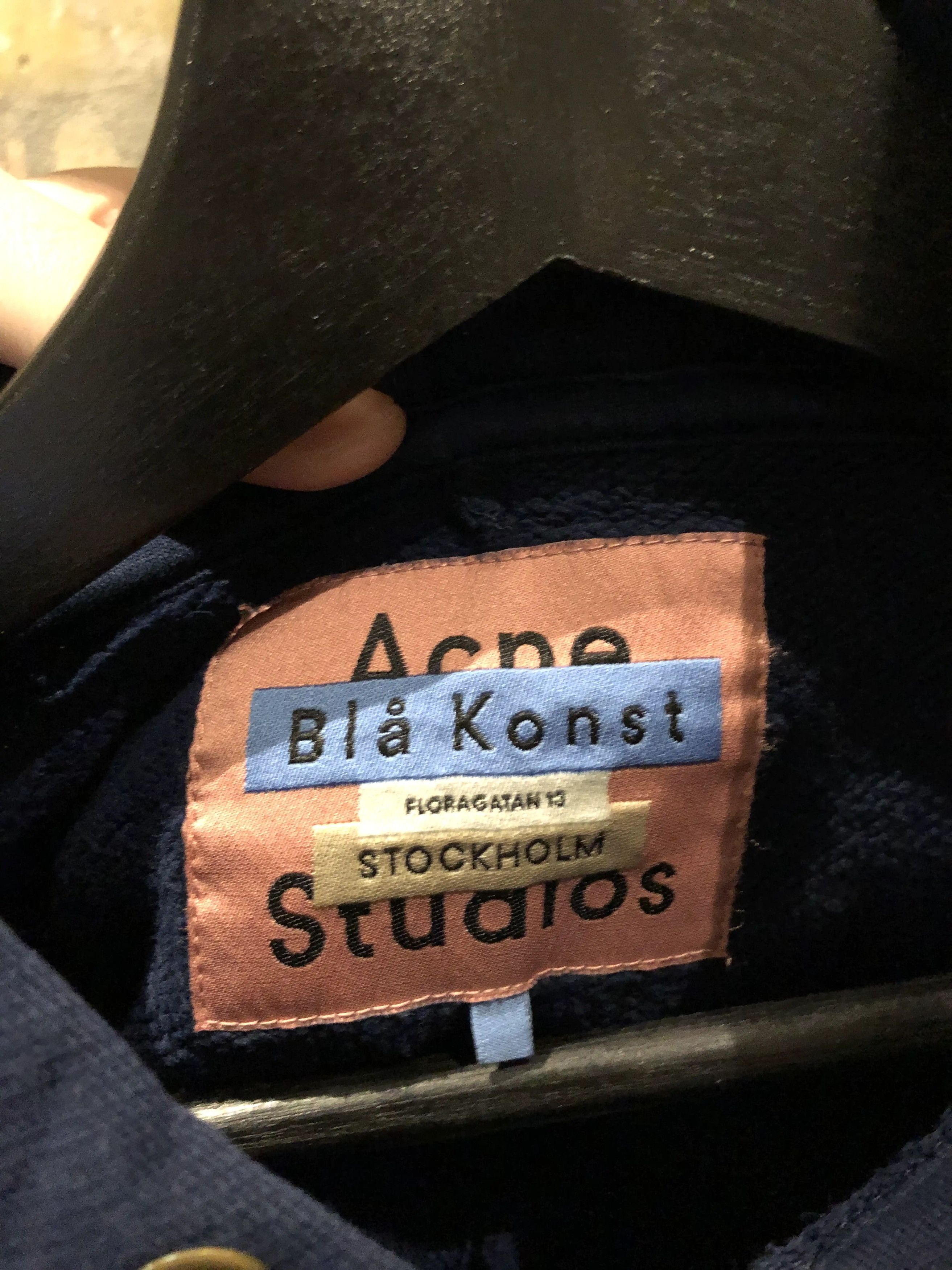 Acne Studios Patchwork Blue Hoodie Bla Konst