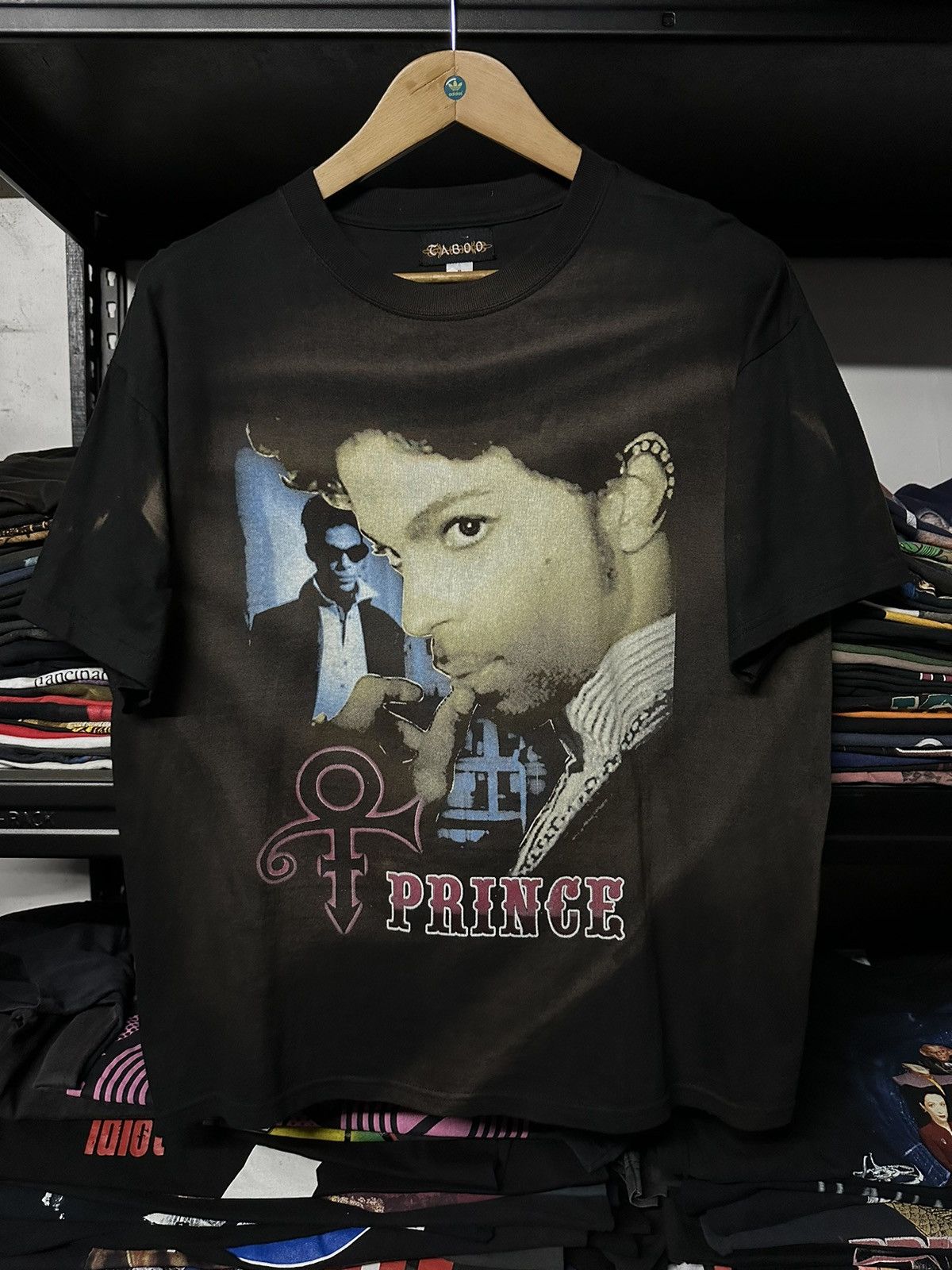image of Band Tees x Rap Tees Vintage Prince Musicology Tour Boxy Sun Faded Tee in Black, Men's (Size Large)