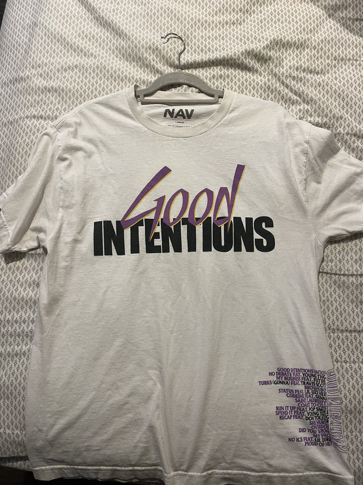 Vlone x nav good intentions shops tee white