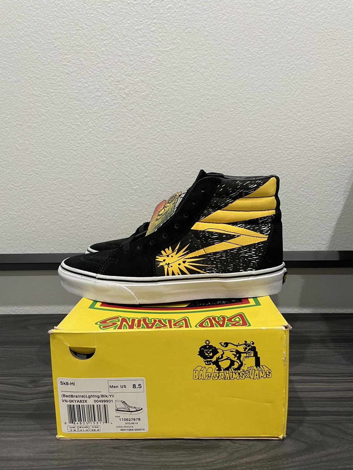 image of Bad Brains X Vans 2009 OG Sk8 Hi Black 8.5 Shoes, Men's