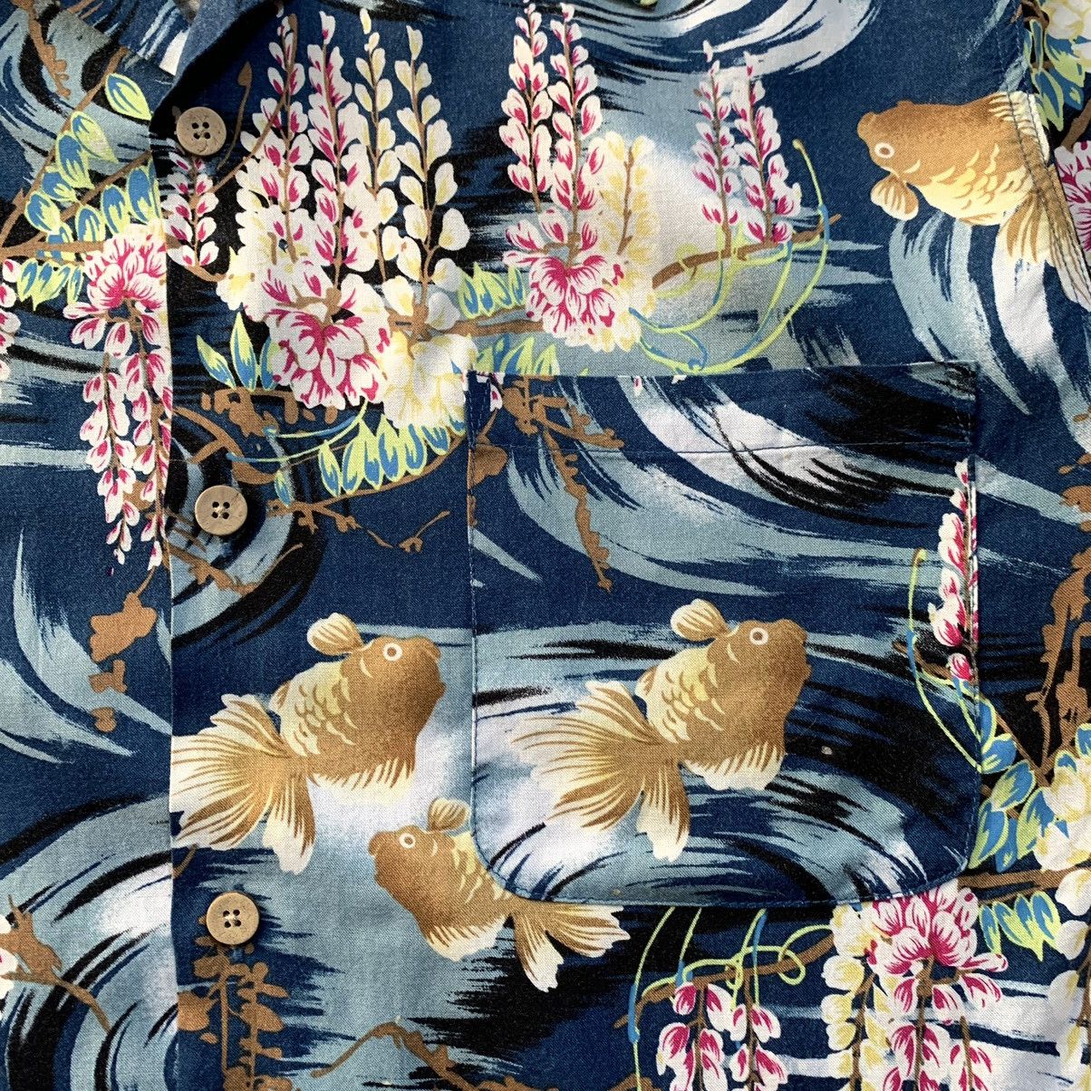 Japanese Brand 🔥Patina Rayon Koi Gold fish Hawaiian shirt Size US L / EU 52-54 / 3 - 6 Thumbnail