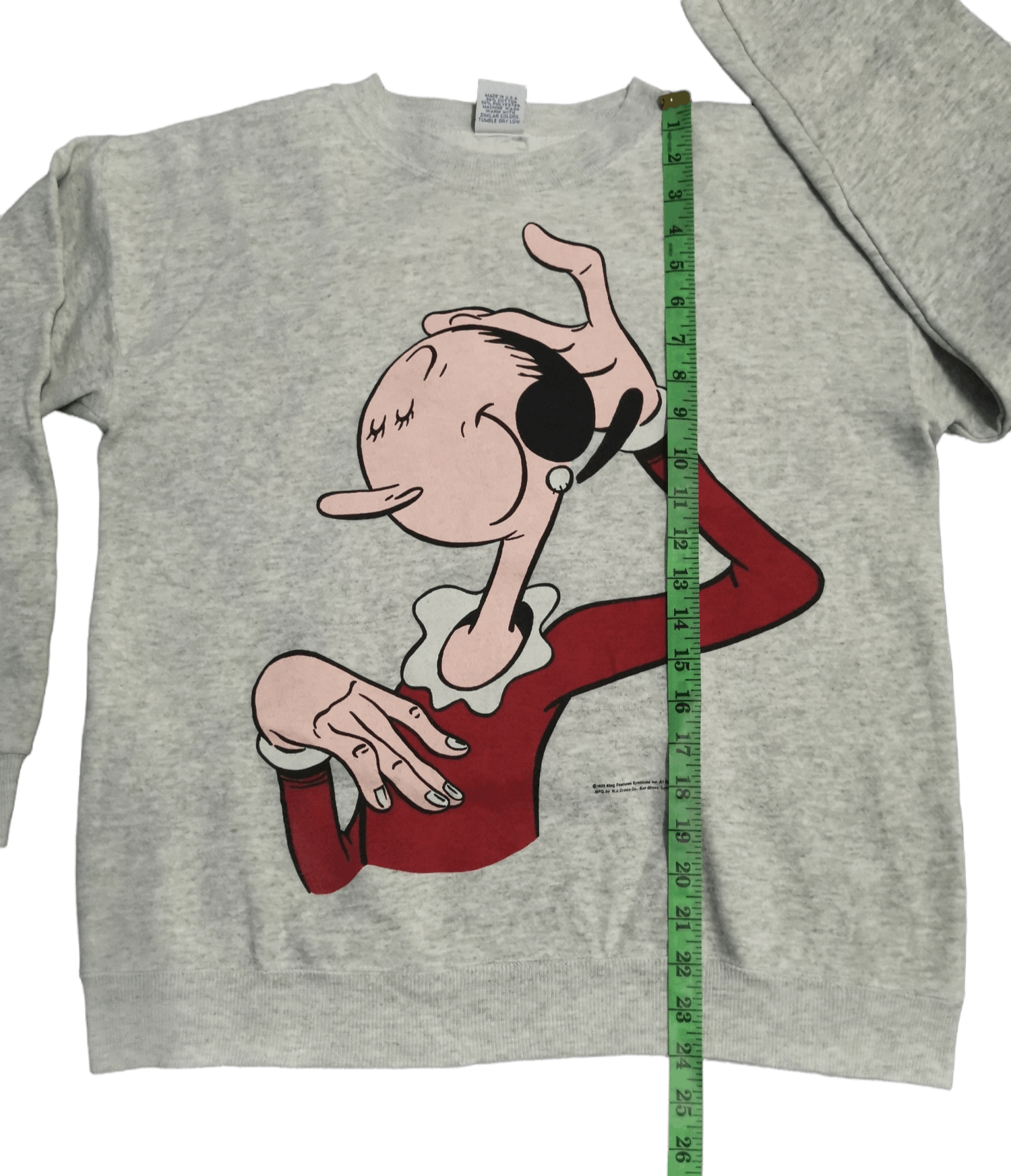 Cartoon Network Vintage Popeye Olive 1993 Sweatshirt Cartoons Rare Size US M / EU 48-50 / 2 - 7 Thumbnail