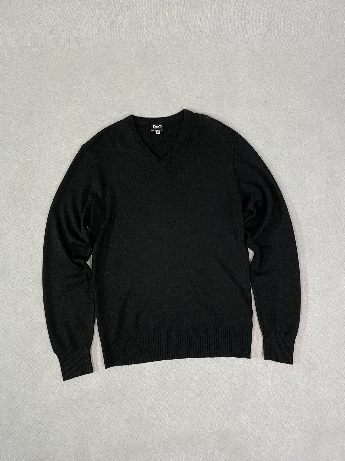 image of Dolce Gabbana V Neck Sweater Sweatshirt 90's in Black, Men's (Size Small)