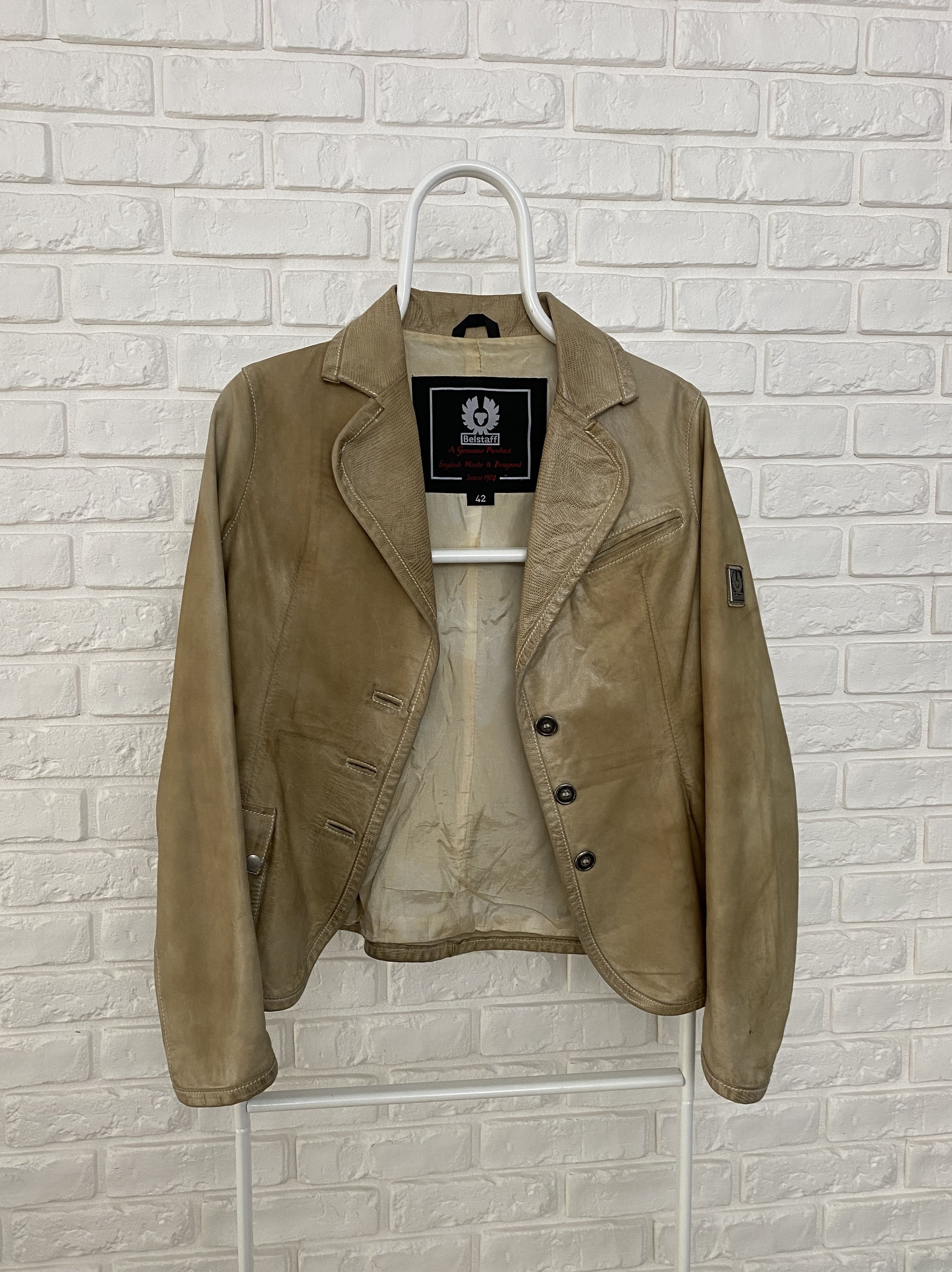 Belstaff Belstaff Wmns Leather Jacket Beige Brown Motorcycle Size 42 Size M / US 6-8 / IT 42-44 - 2 Thumbnail