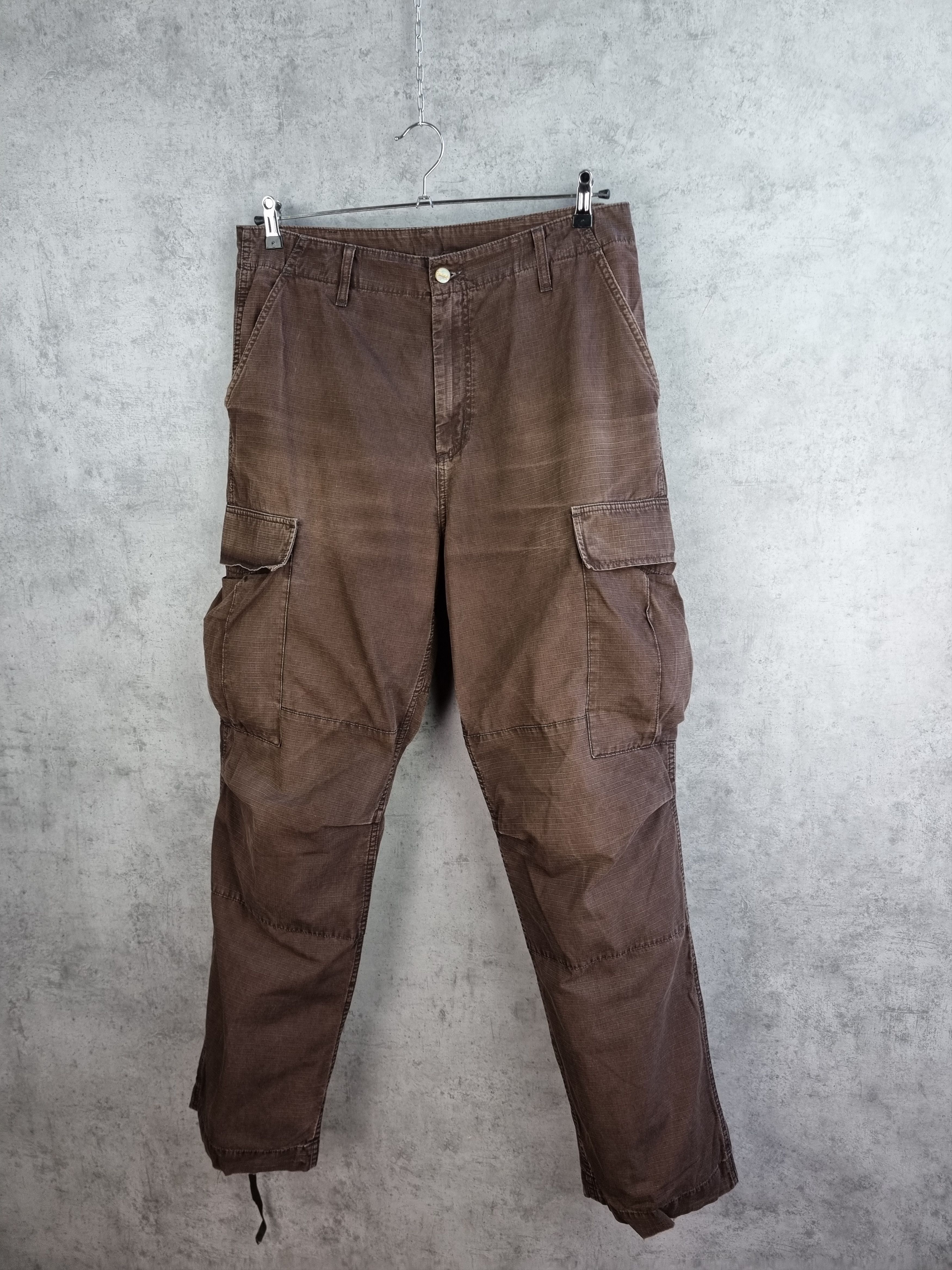 Carhartt × Japanese Brand Carhartt Faded Brown Cargo Pants Size US 34 / EU 50 - 14 Thumbnail
