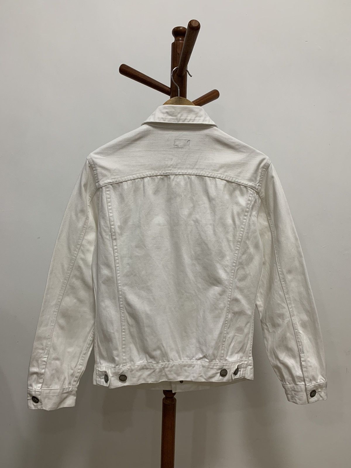 Vintage Vintage Dickies Distressed White Denim Jacket Size US S / EU 44-46 / 1 - 2 Thumbnail