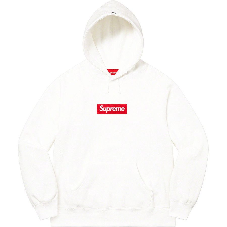 image of Supreme 21Fw Box Logo Hooded Sweatshirt White L, Men's (Size Large)