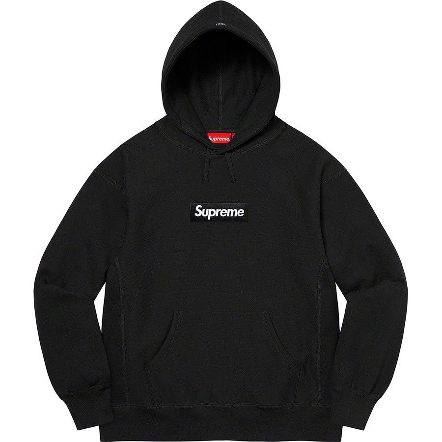 image of Supreme 21Fw Box Logo Hooded Sweatshirt Black L, Men's (Size Large)