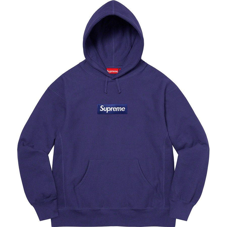 Supreme Supreme 21FW Box Logo Hooded Sweatshirt Washed Navy L 