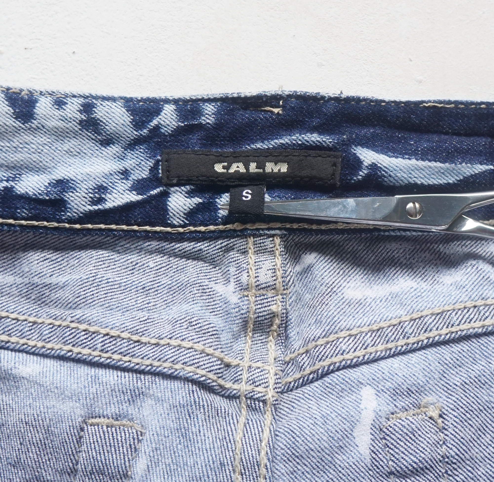 Japanese Brand CALM Ripped & Acid Wash Low Rise Jeans Size 26" / US 2 / IT 38 - 9 Thumbnail