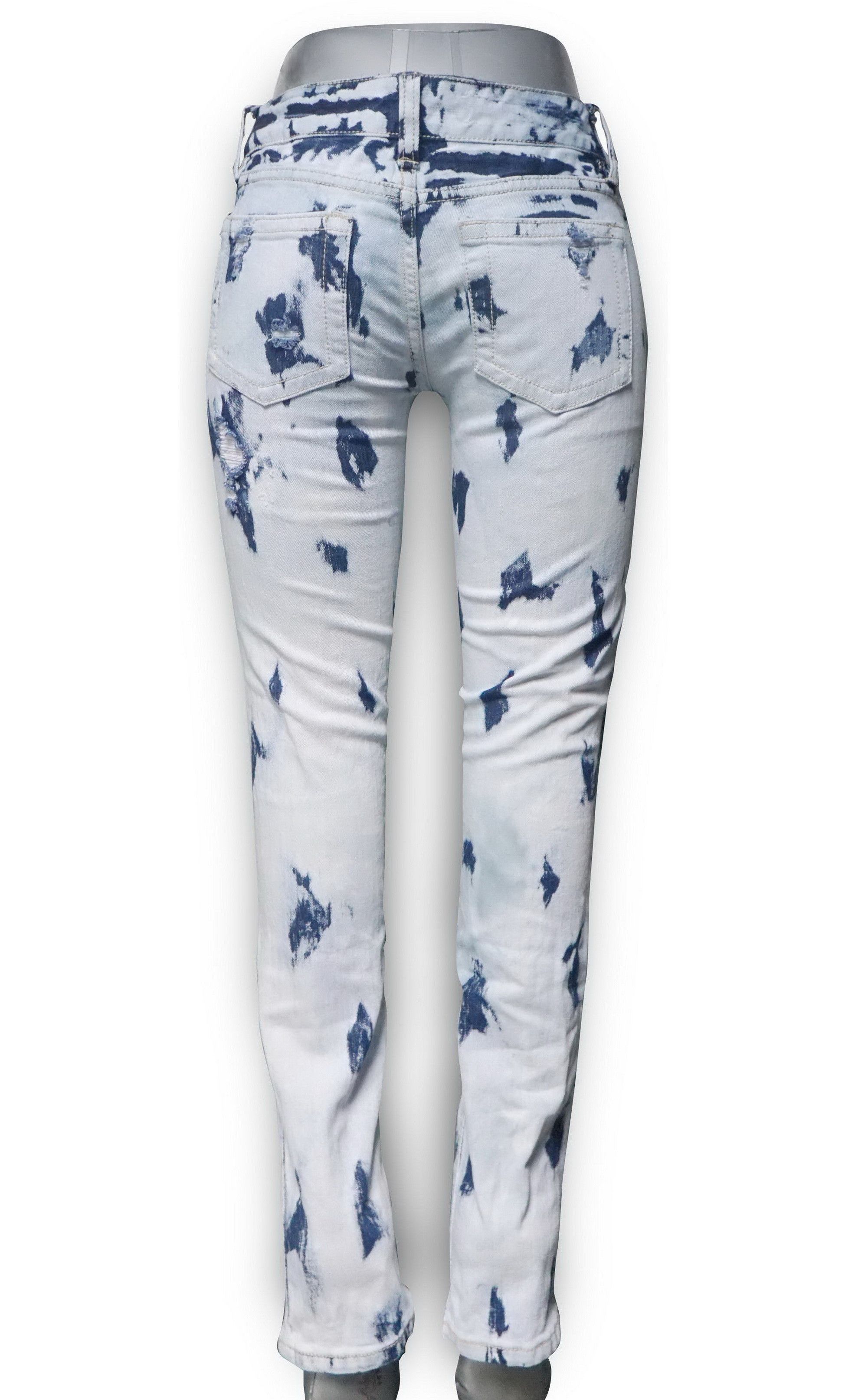 Japanese Brand CALM Ripped & Acid Wash Low Rise Jeans Size 26" / US 2 / IT 38 - 4 Thumbnail