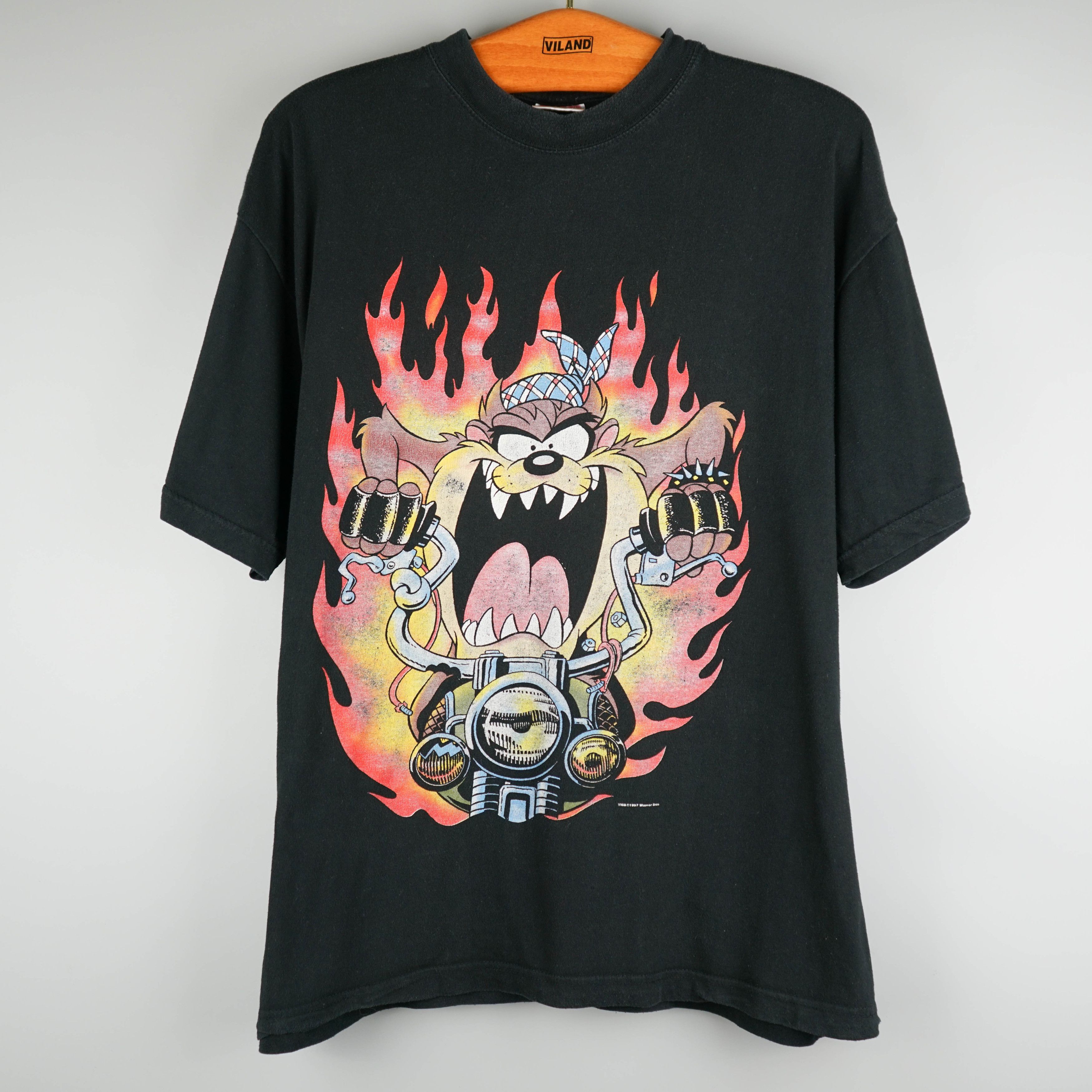 Cartoon Network vintage 1997 Tasmanian Devil TAZ Riding Bike T-Shirt Size US XL / EU 56 / 4 - 1 Thumbnail