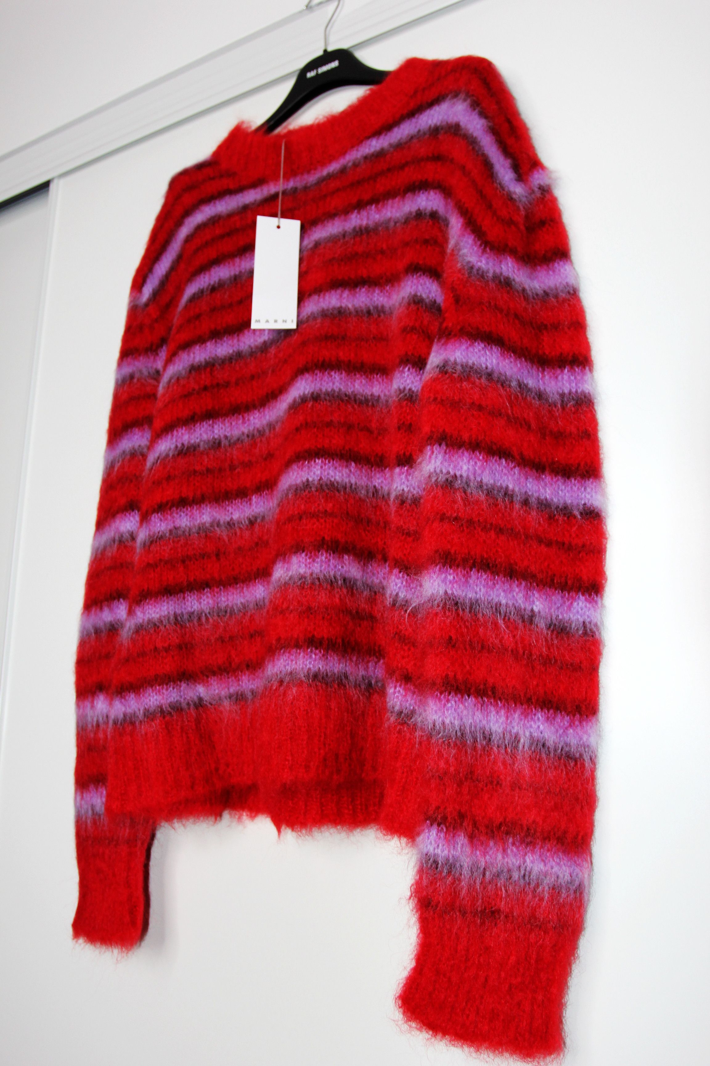 Marni BNWT AW21 MARNI STRIPED FUZZY-WUZZY MOHAIR SWEATER 50 Size US M / EU 48-50 / 2 - 5 Thumbnail