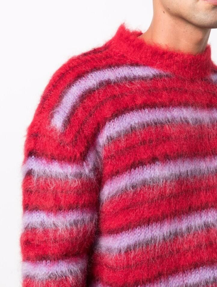 Marni BNWT AW21 MARNI STRIPED FUZZY-WUZZY MOHAIR SWEATER 50 Size US M / EU 48-50 / 2 - 14 Thumbnail