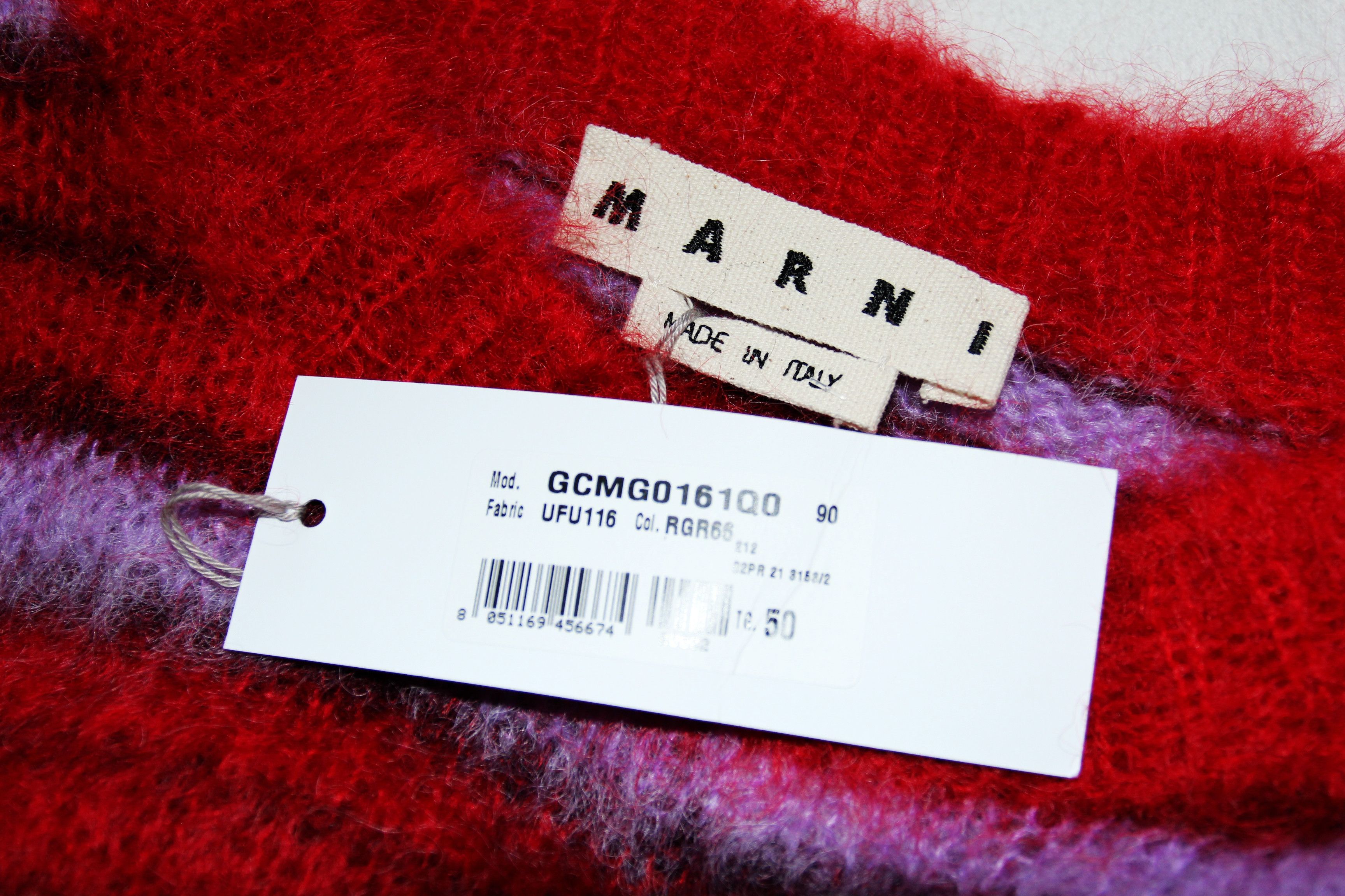 Marni BNWT AW21 MARNI STRIPED FUZZY-WUZZY MOHAIR SWEATER 50 Size US M / EU 48-50 / 2 - 8 Thumbnail