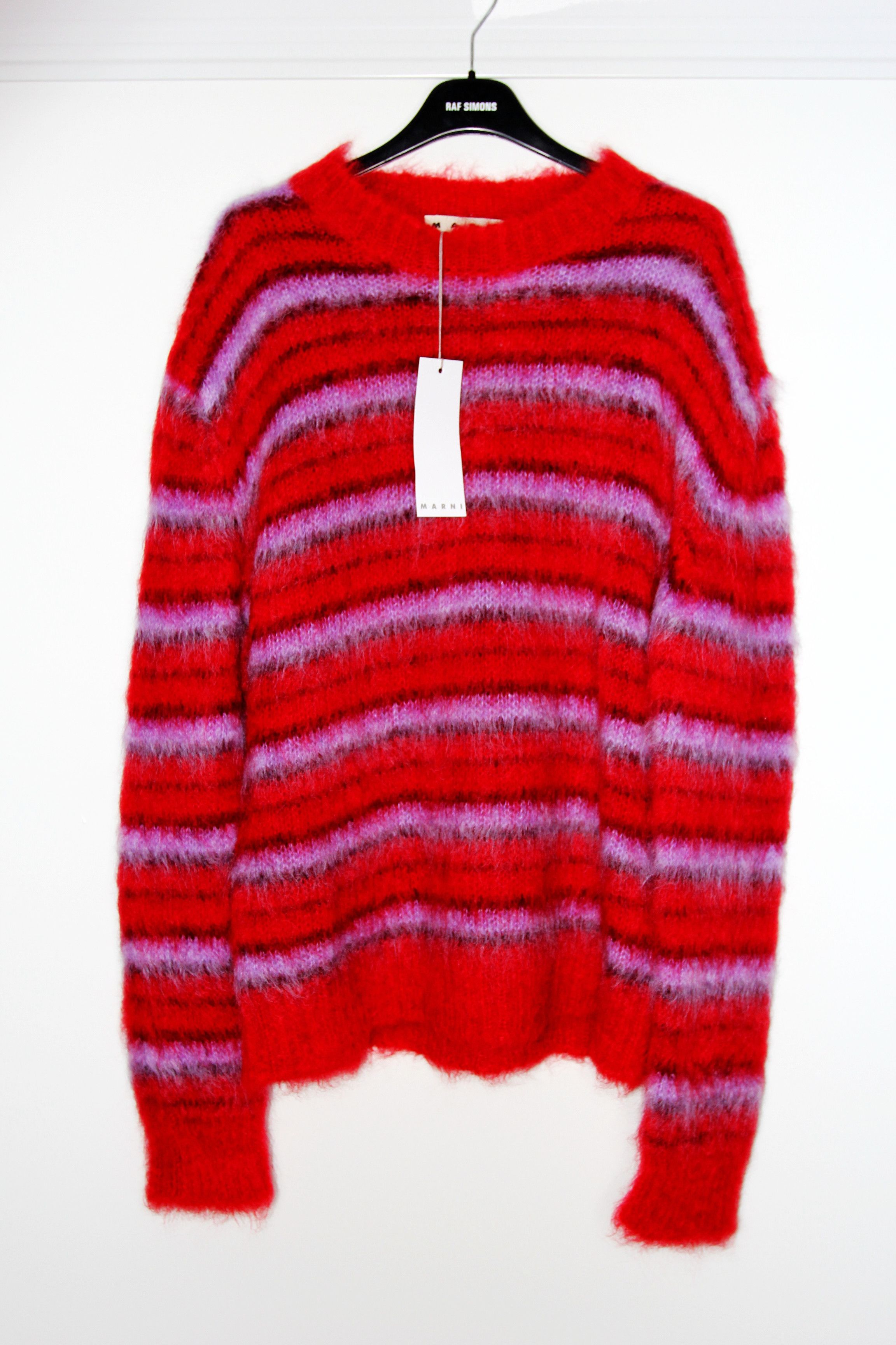 Marni BNWT AW21 MARNI STRIPED FUZZY-WUZZY MOHAIR SWEATER 50 Size US M / EU 48-50 / 2 - 2 Thumbnail