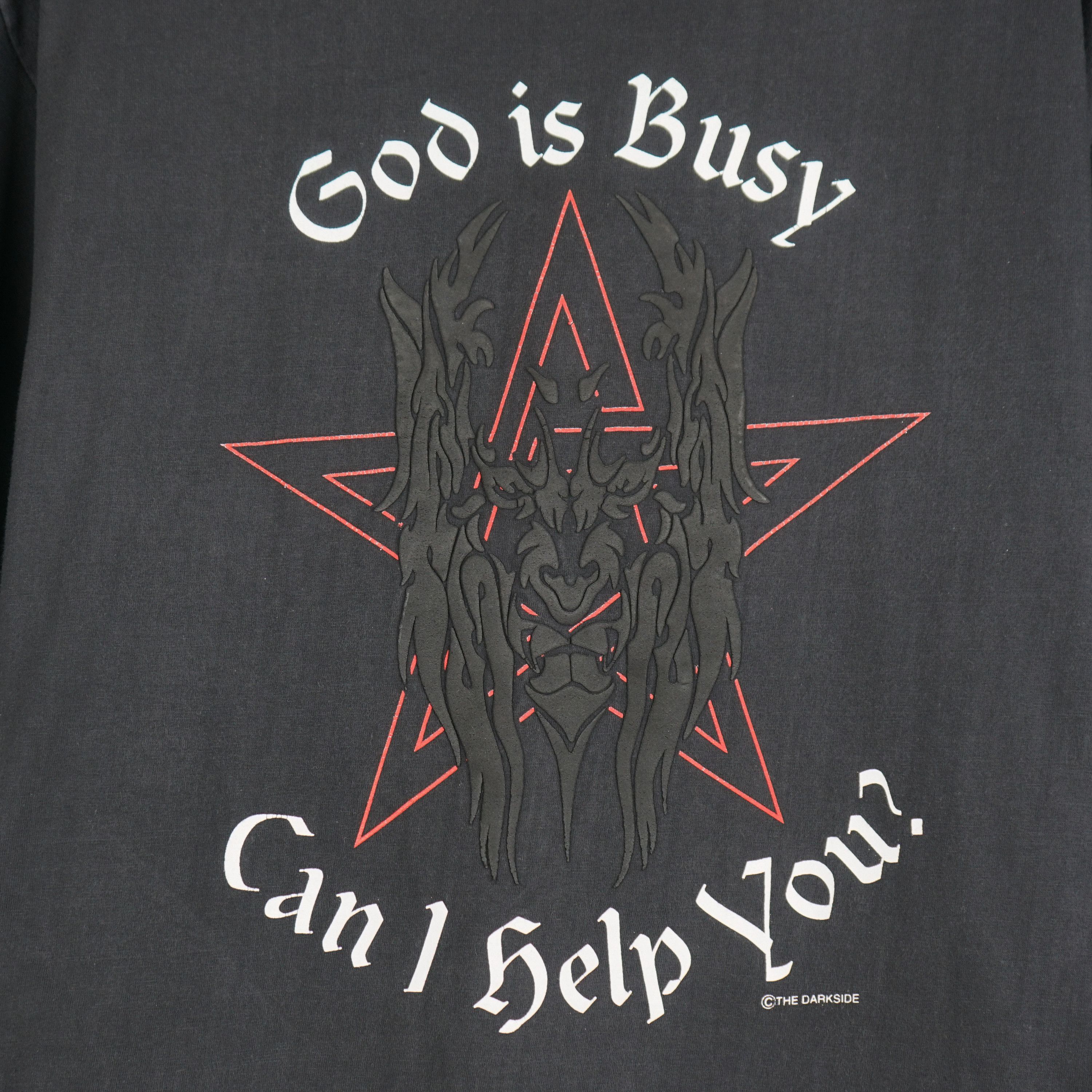 Vintage 90s DarkSide Gods Busy Can I Help you t-shirt Size US XL / EU 56 / 4 - 2 Thumbnail