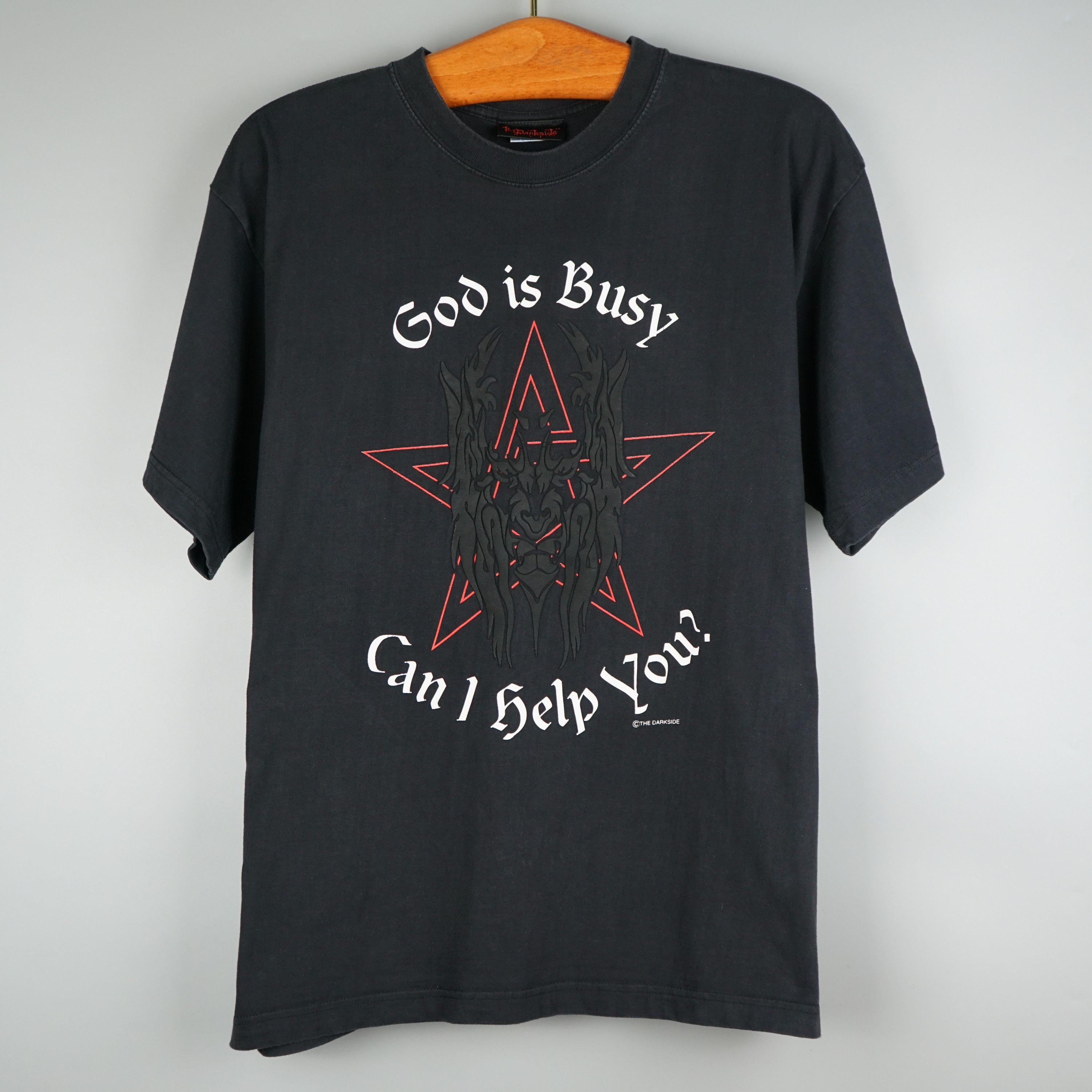 Vintage 90s DarkSide Gods Busy Can I Help you t-shirt Size US XL / EU 56 / 4 - 1 Thumbnail