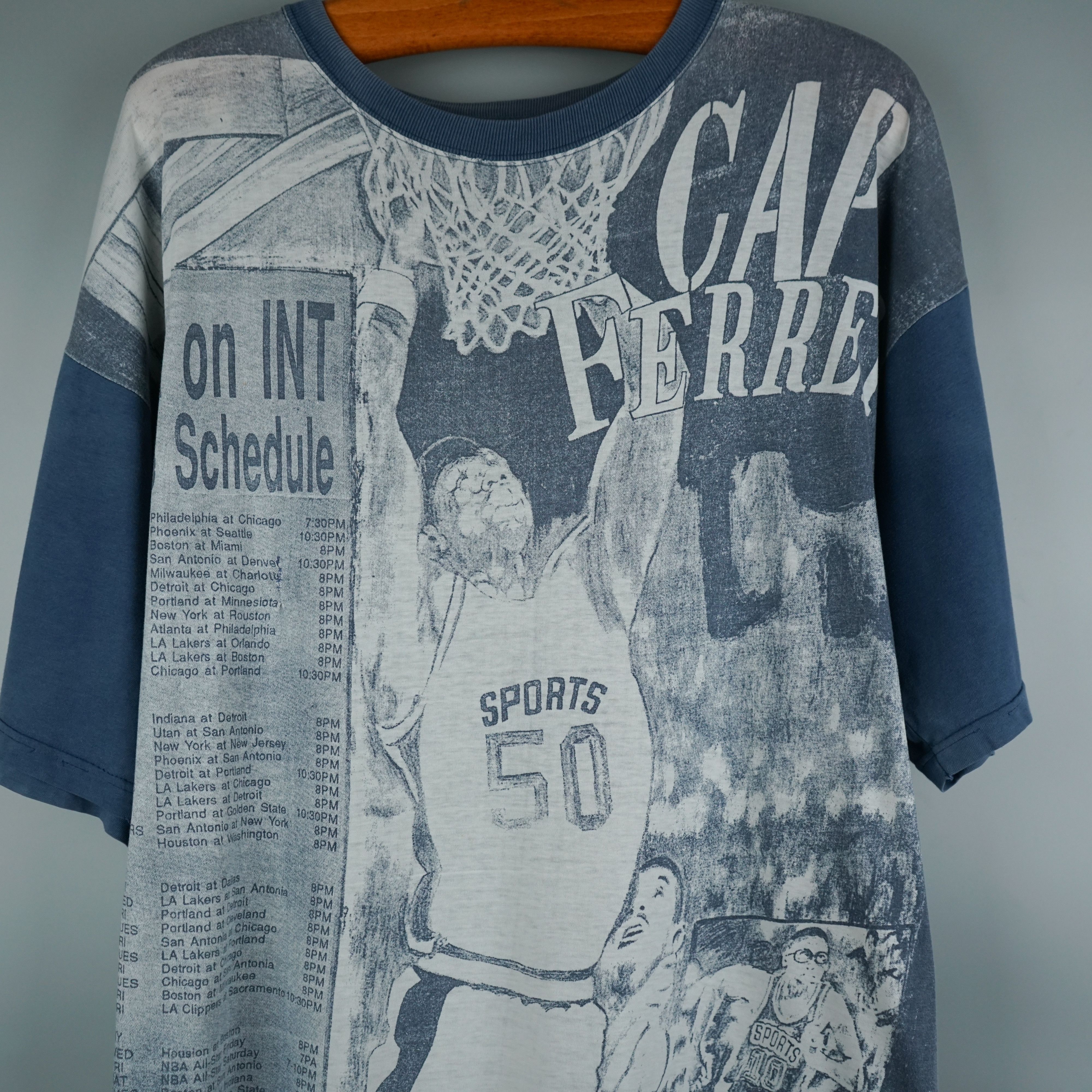 NBA × Vintage 1980s Basketball t-shirt Size US XL / EU 56 / 4 - 2 Thumbnail