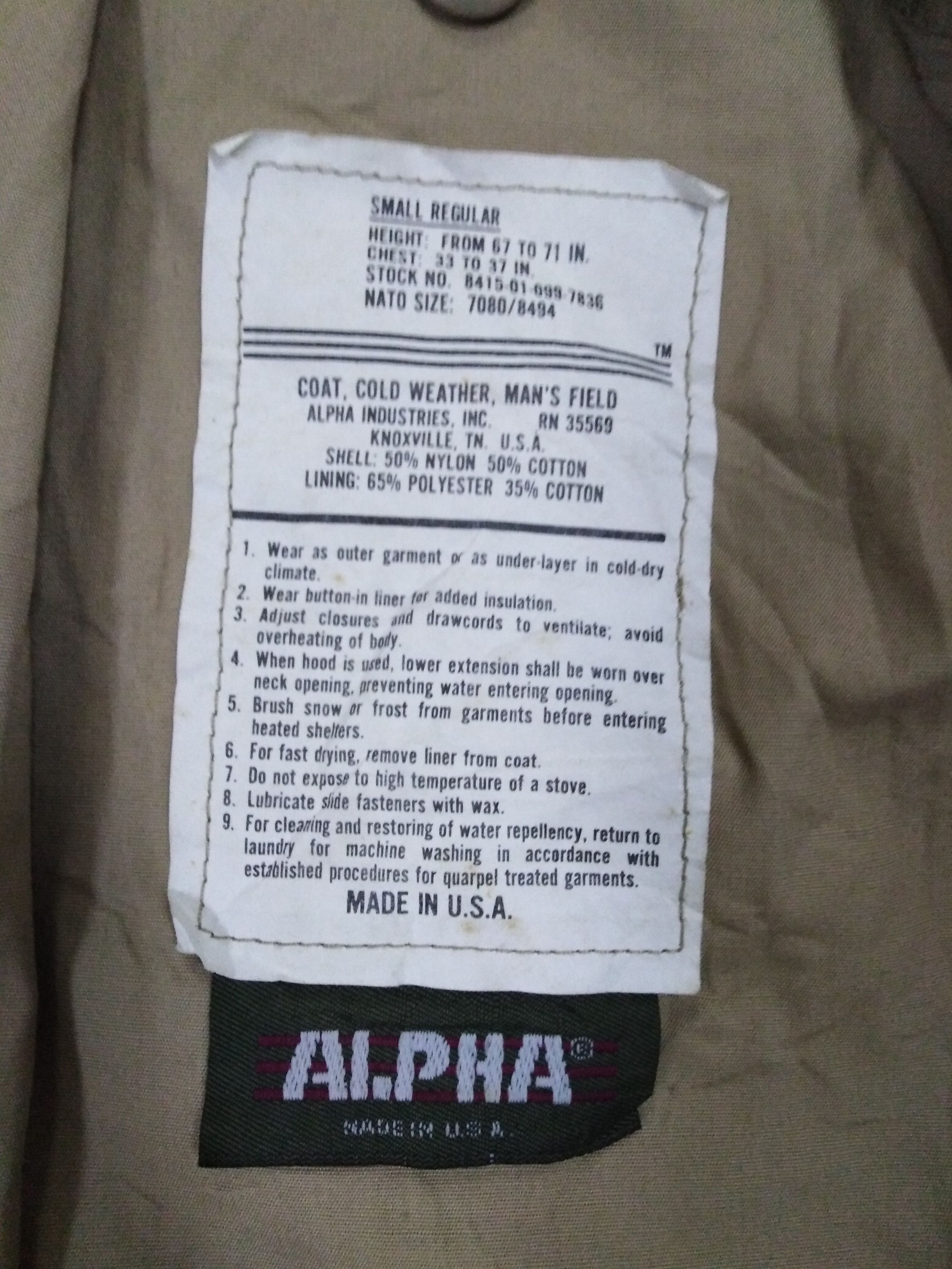 Alpha Industries Vintage 22.5x31 inches Alpha Industries Made In USA Jacket Size US S / EU 44-46 / 1 - 11 Thumbnail