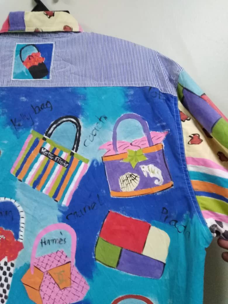 Bode Vintage Handpainted Hermes Prada Fendi Gucci Handbag Shirt Size US L / EU 52-54 / 3 - 10 Thumbnail