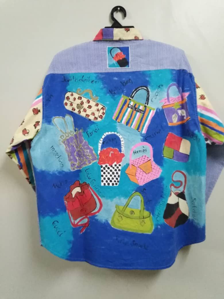 Bode Vintage Handpainted Hermes Prada Fendi Gucci Handbag Shirt Size US L / EU 52-54 / 3 - 2 Thumbnail