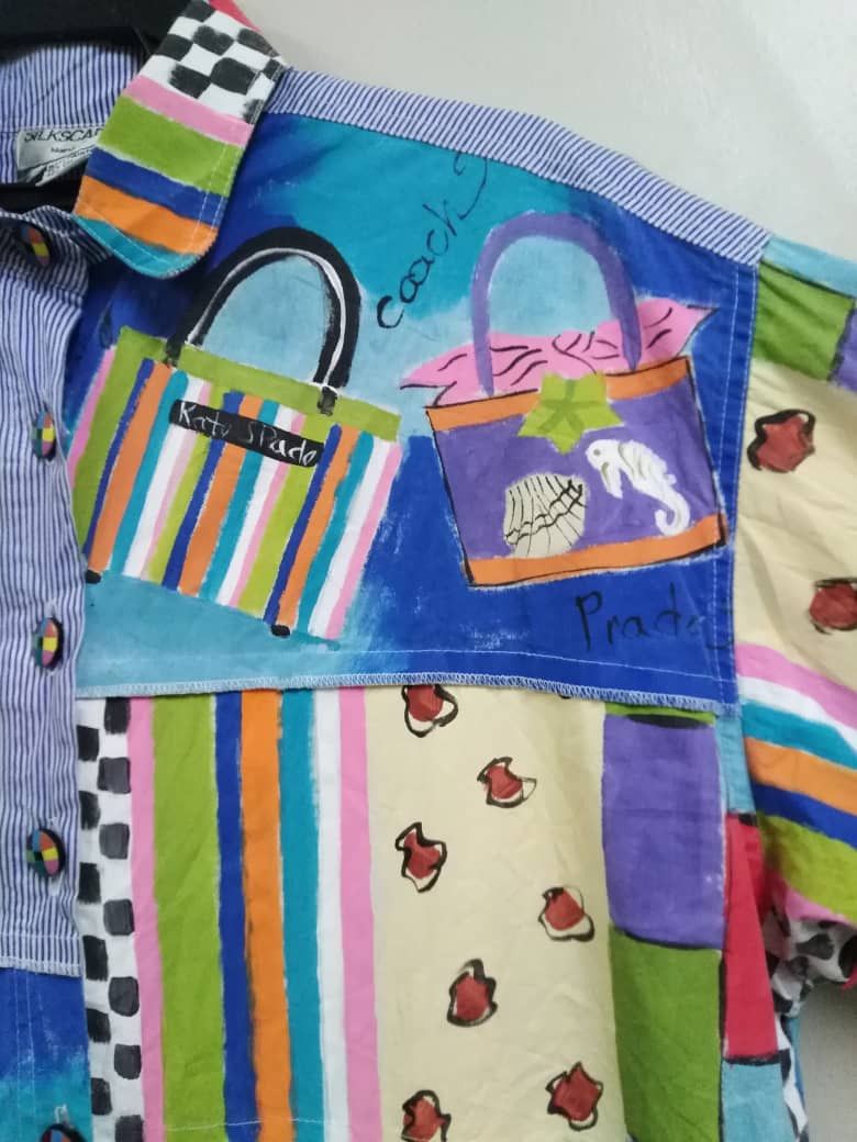 Bode Vintage Handpainted Hermes Prada Fendi Gucci Handbag Shirt Size US L / EU 52-54 / 3 - 6 Thumbnail