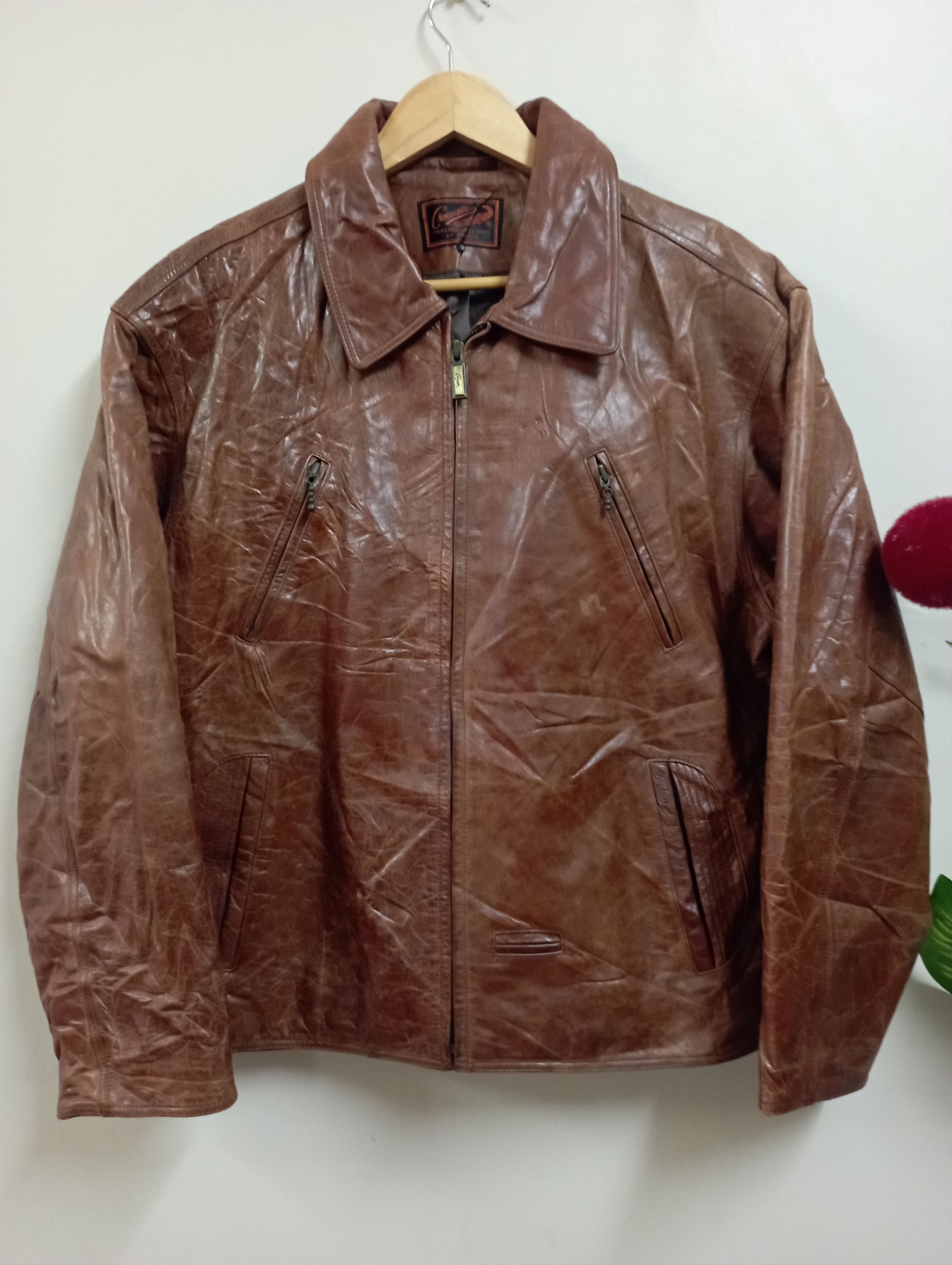 Schott Vintage Crocodile Leather Jacket Size US L / EU 52-54 / 3 - 3 Thumbnail