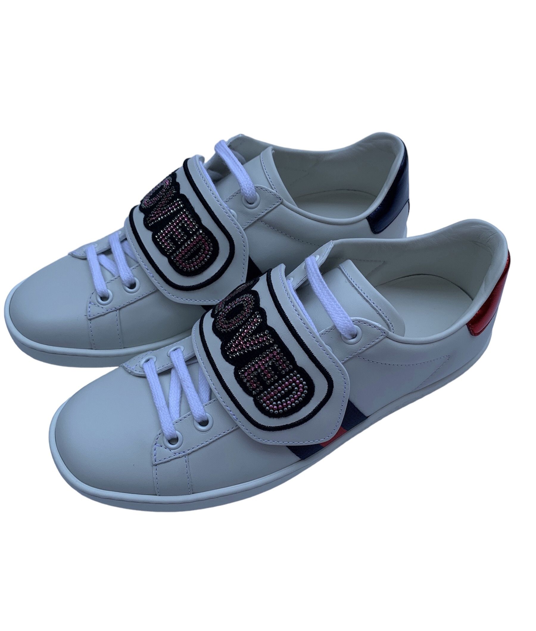 Gucci Gucci Ace "Loved" Crystal Low Top Sneaker Size 37 Size US 5 / EU 37 - 3 Thumbnail
